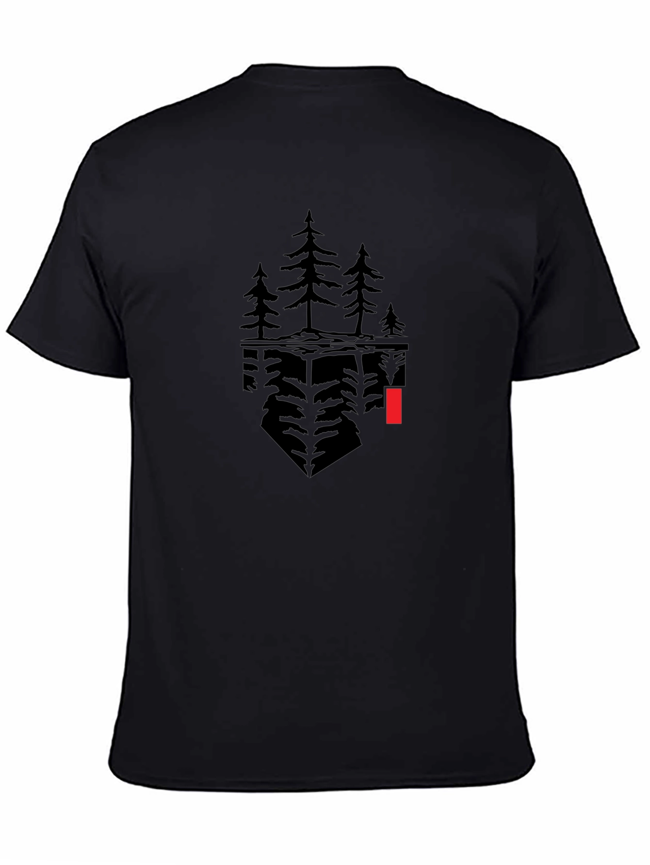 Abstract Tree Graphic Black T-Shirt
