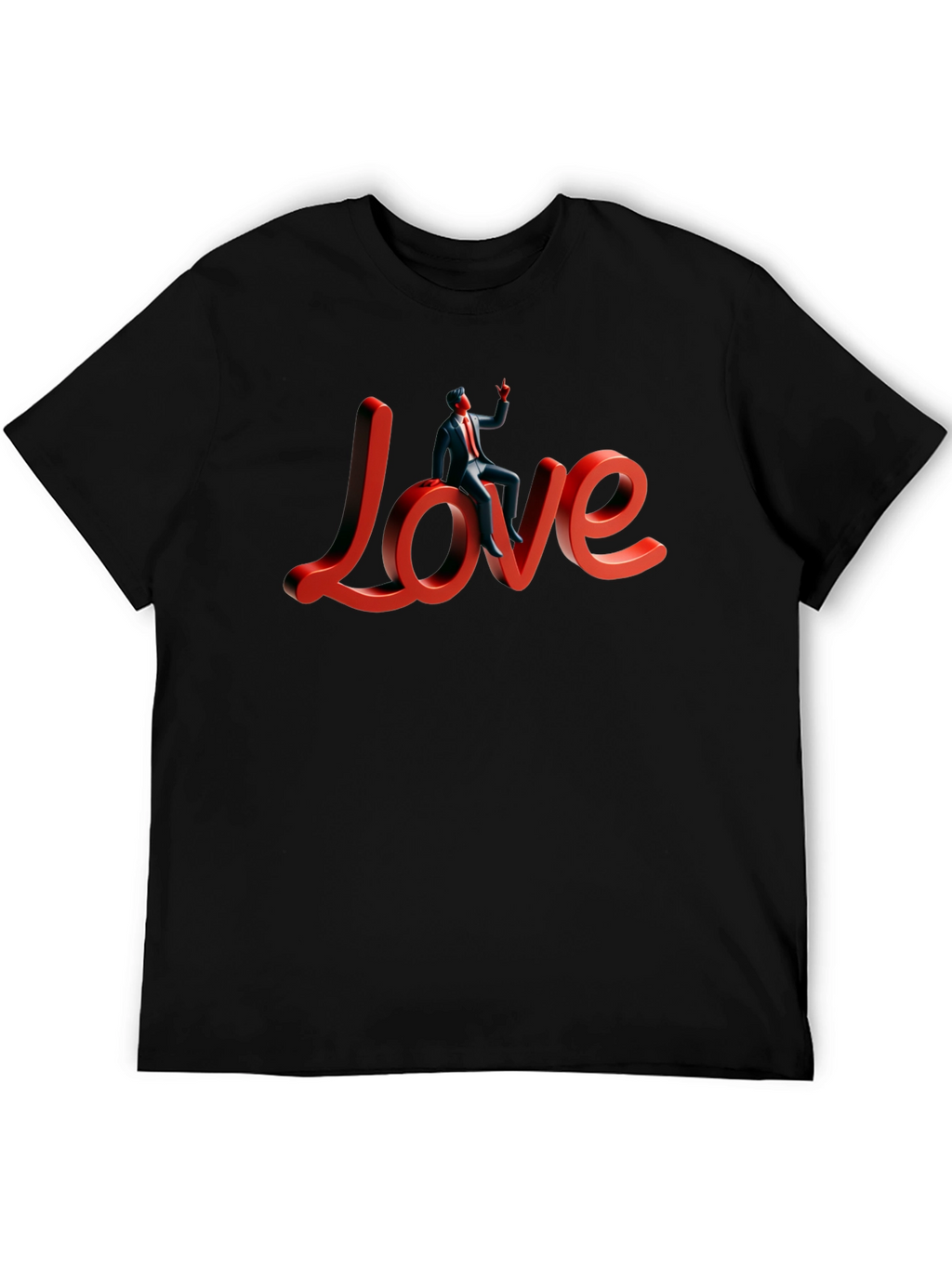 Love T-Shirt with Figure Stylish Graphic Tee