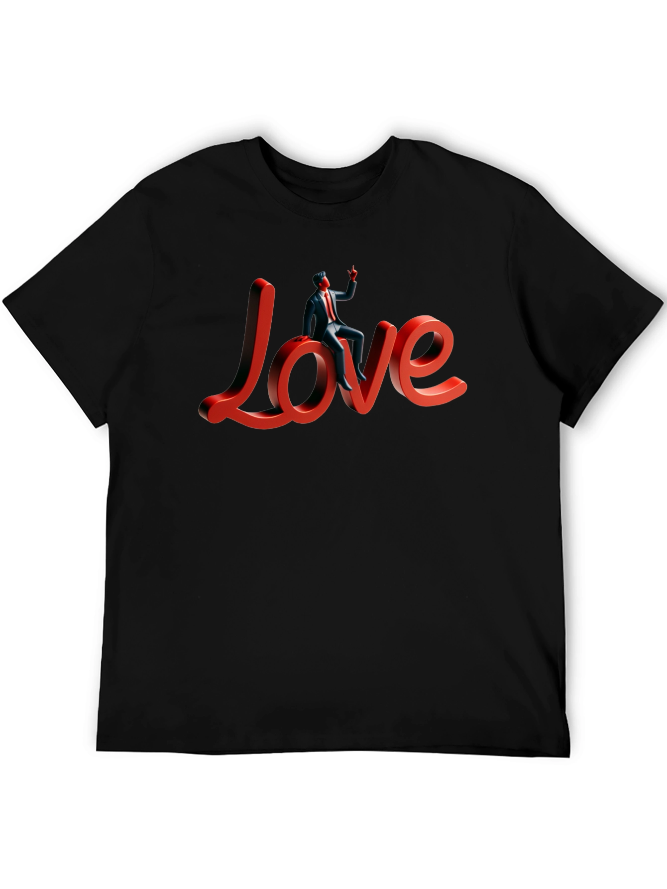Love T-Shirt with Figure Stylish Graphic Tee