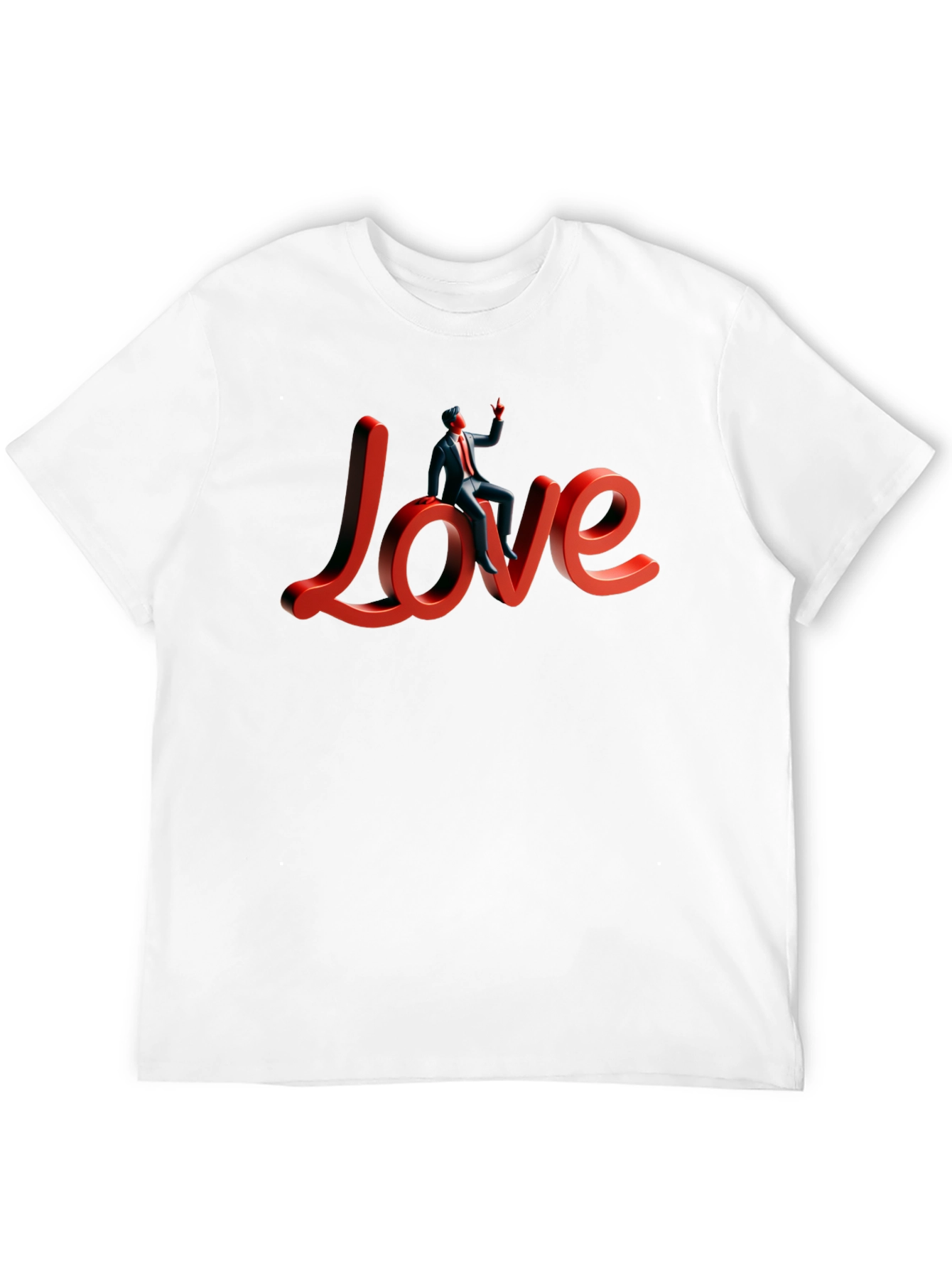 Love T-Shirt with Figure Stylish Graphic Tee