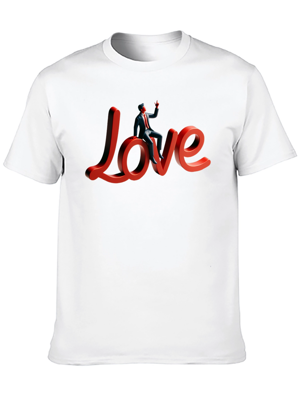 Love T-Shirt with Figure Stylish Graphic Tee