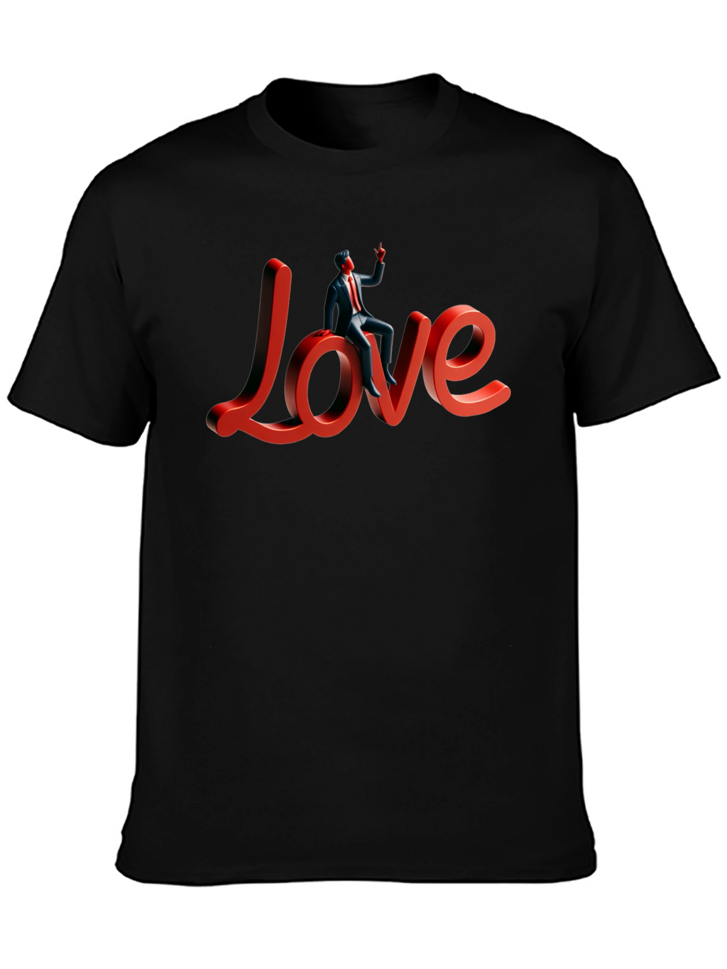 Love T-Shirt with Figure Stylish Graphic Tee
