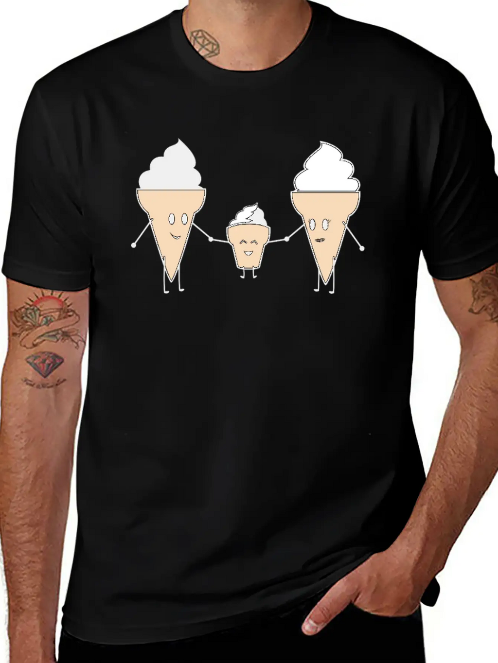 Ice Cream Family Unisex Casual T-Shirt – Clean Design For Daily Comfort