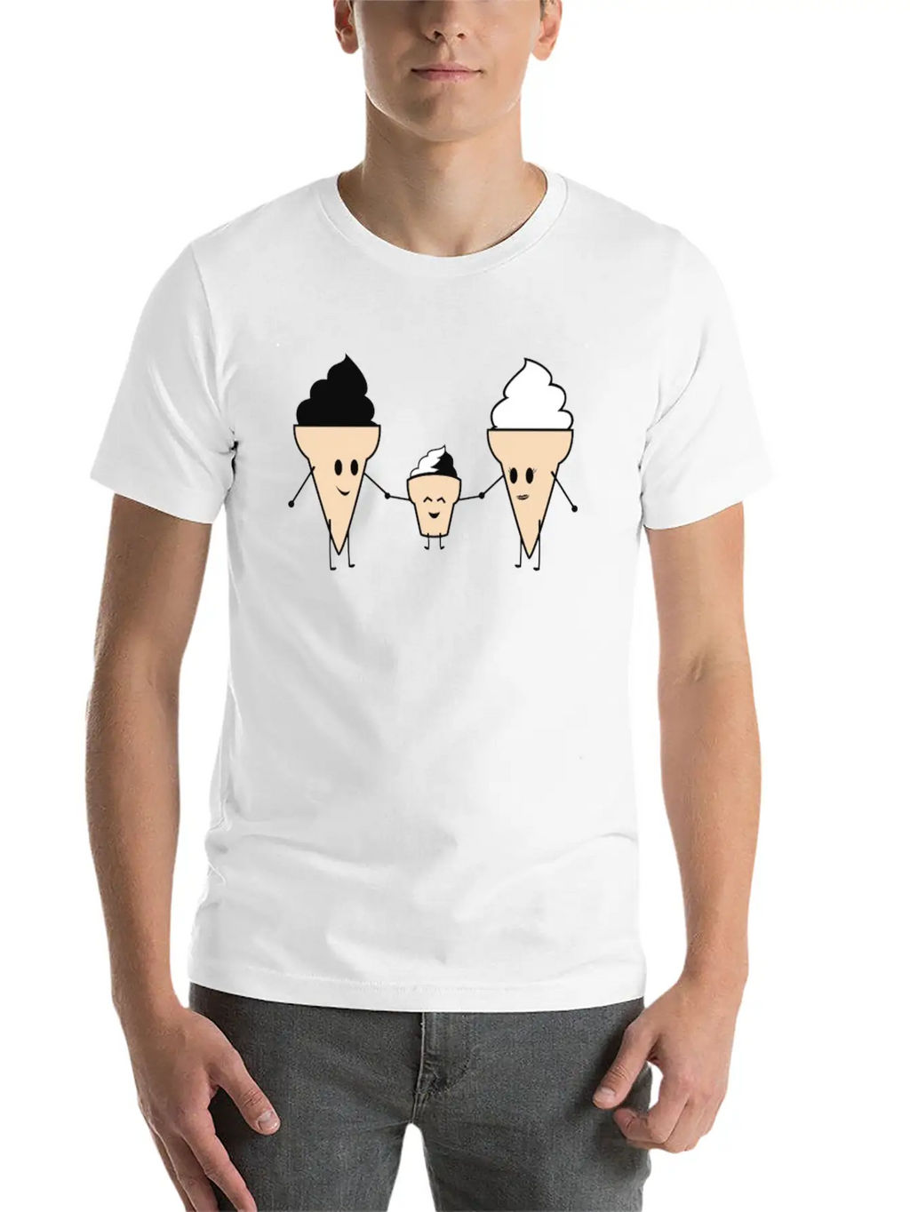 Ice Cream Family Unisex Casual T-Shirt – Clean Design For Daily Comfort
