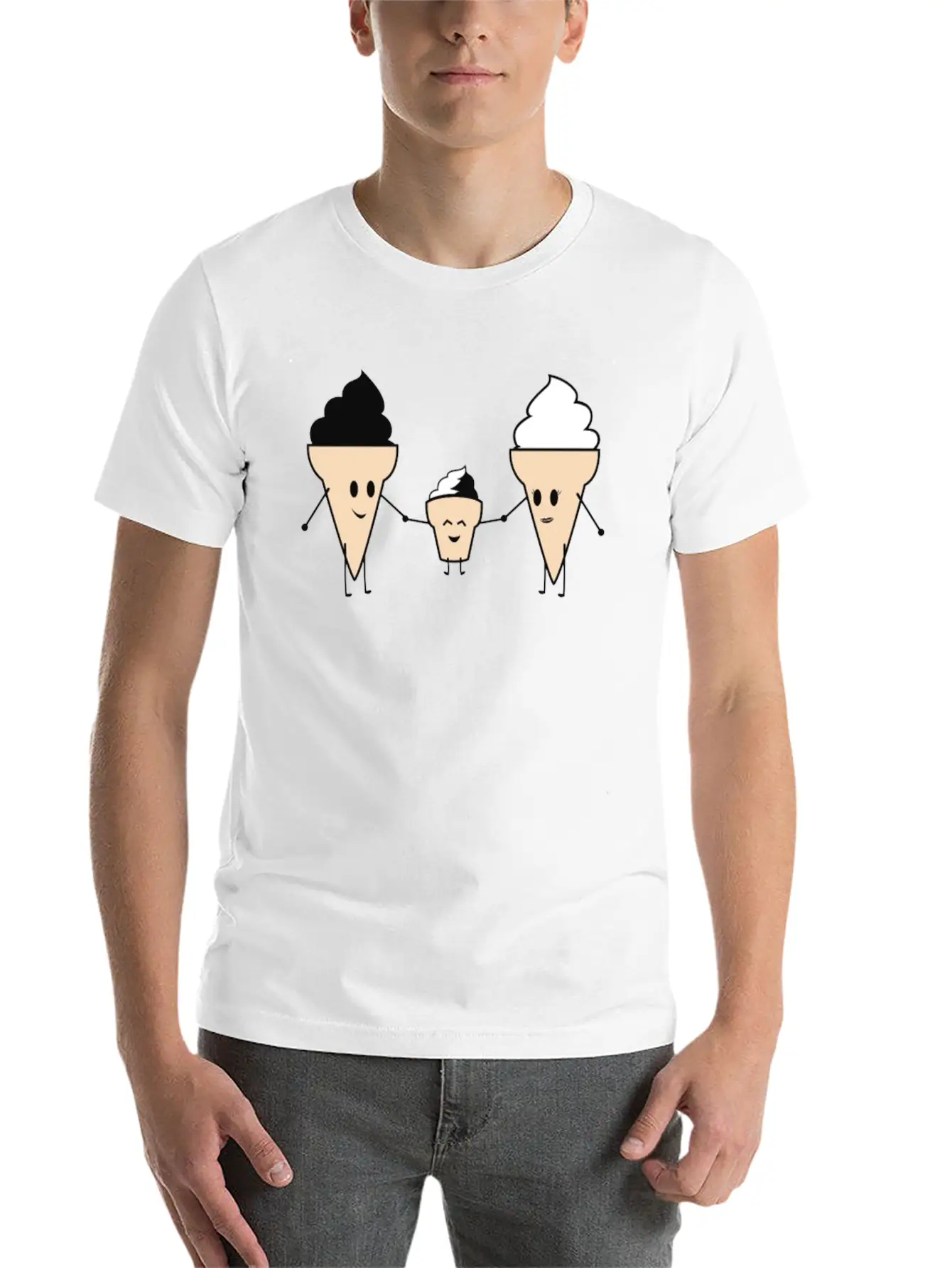 Ice Cream Family Unisex Casual T-Shirt – Clean Design For Daily Comfort