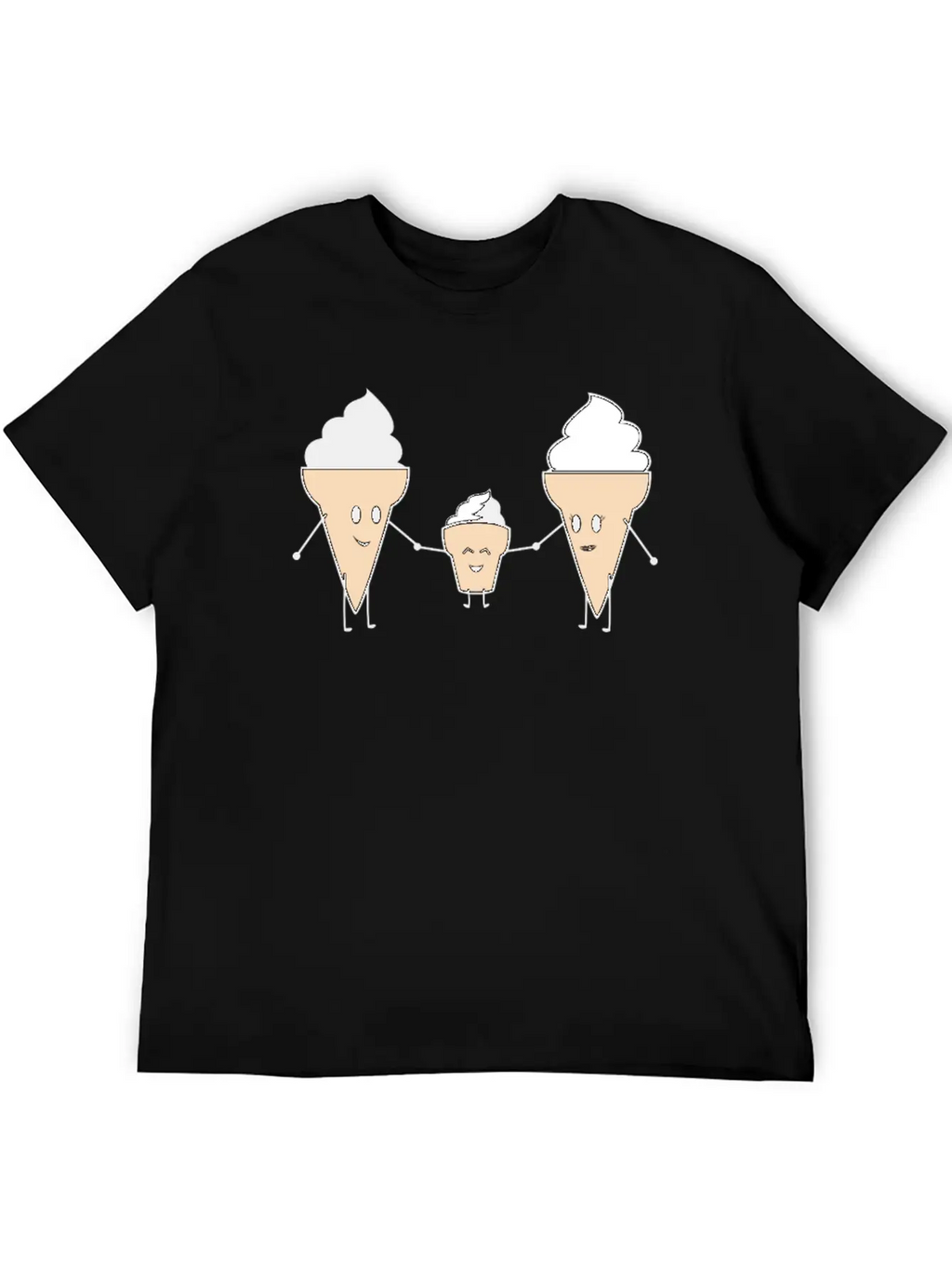 Ice Cream Family Unisex Casual T-Shirt – Clean Design For Daily Comfort