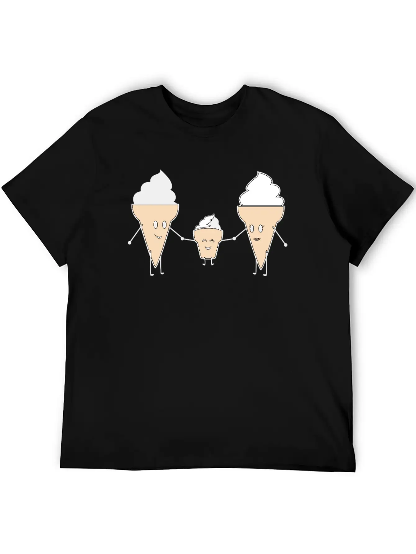 Ice Cream Family Unisex Casual T-Shirt – Clean Design For Daily Comfort