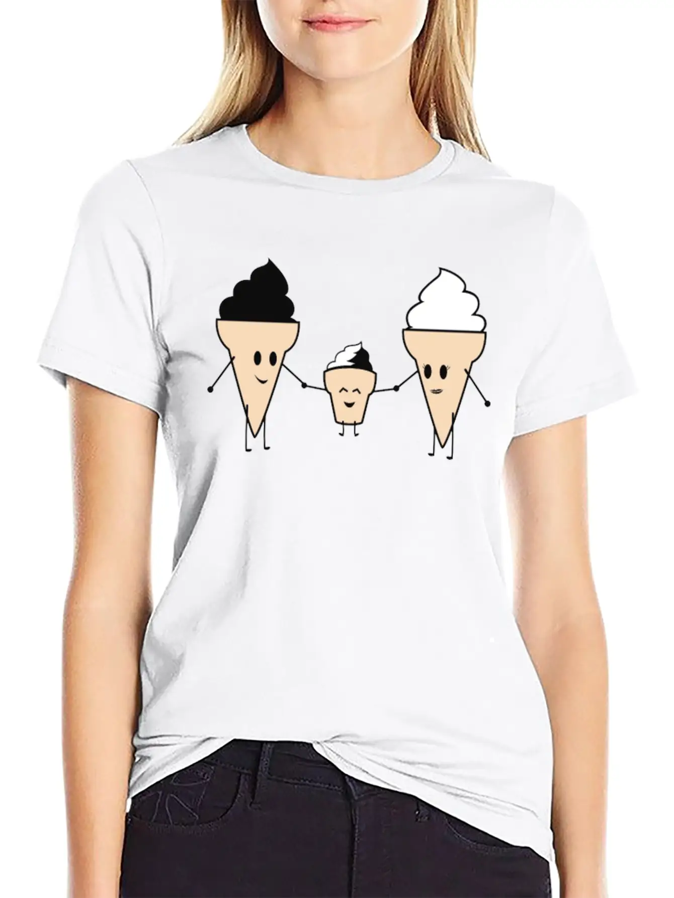 Ice Cream Family Unisex Casual T-Shirt – Clean Design For Daily Comfort