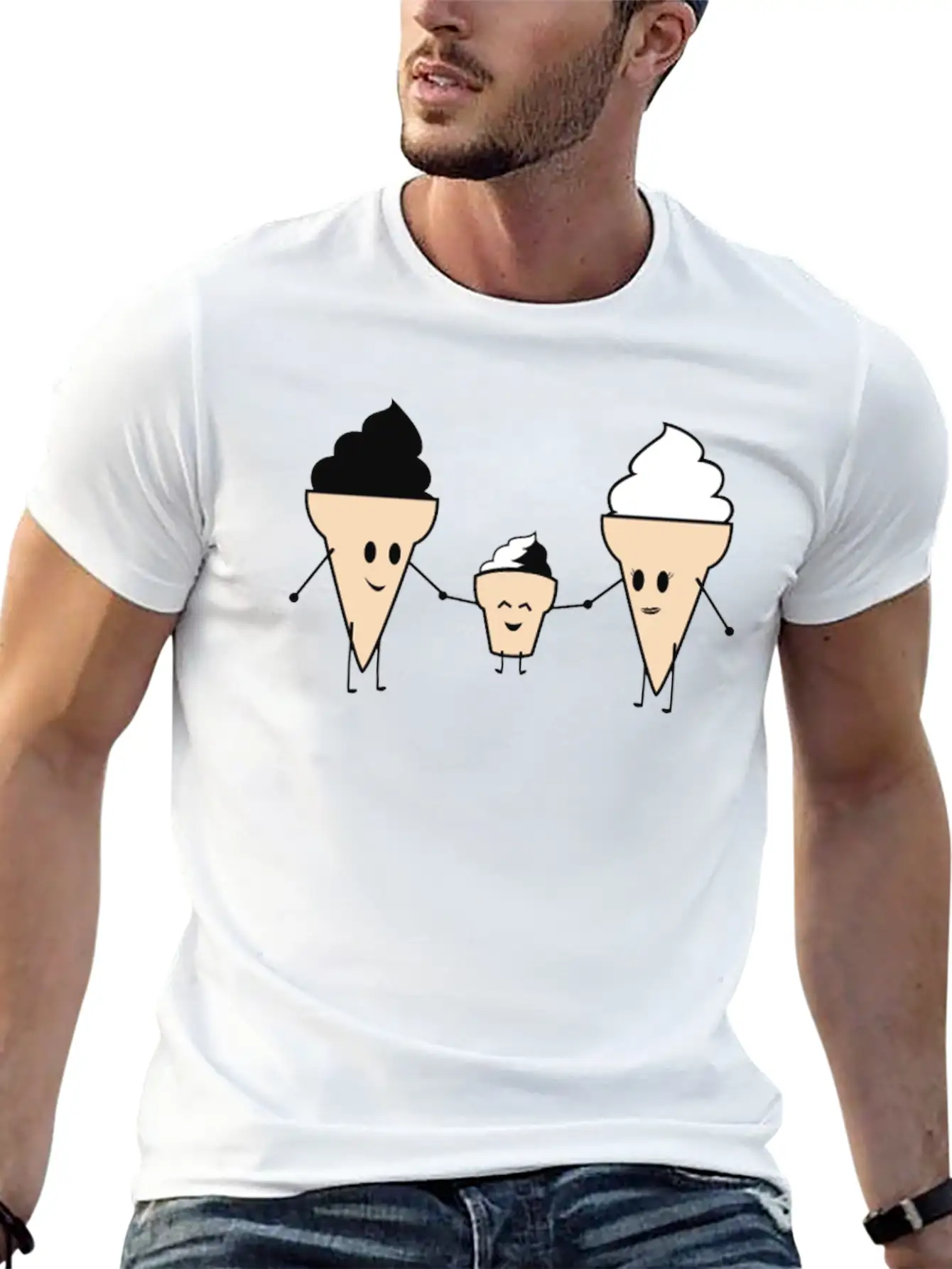 Ice Cream Family Unisex Casual T-Shirt – Clean Design For Daily Comfort
