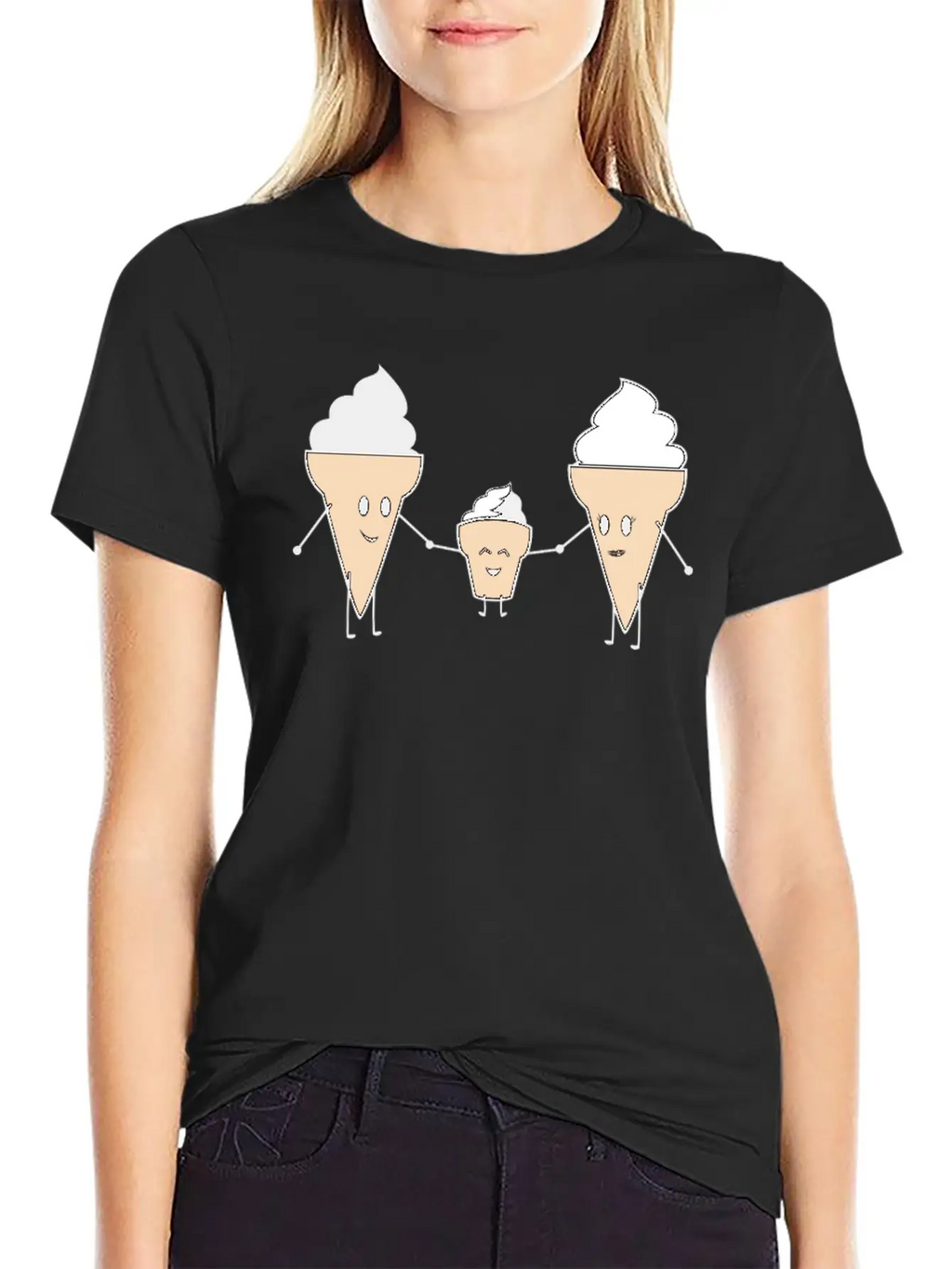 Ice Cream Family Unisex Casual T-Shirt – Clean Design For Daily Comfort