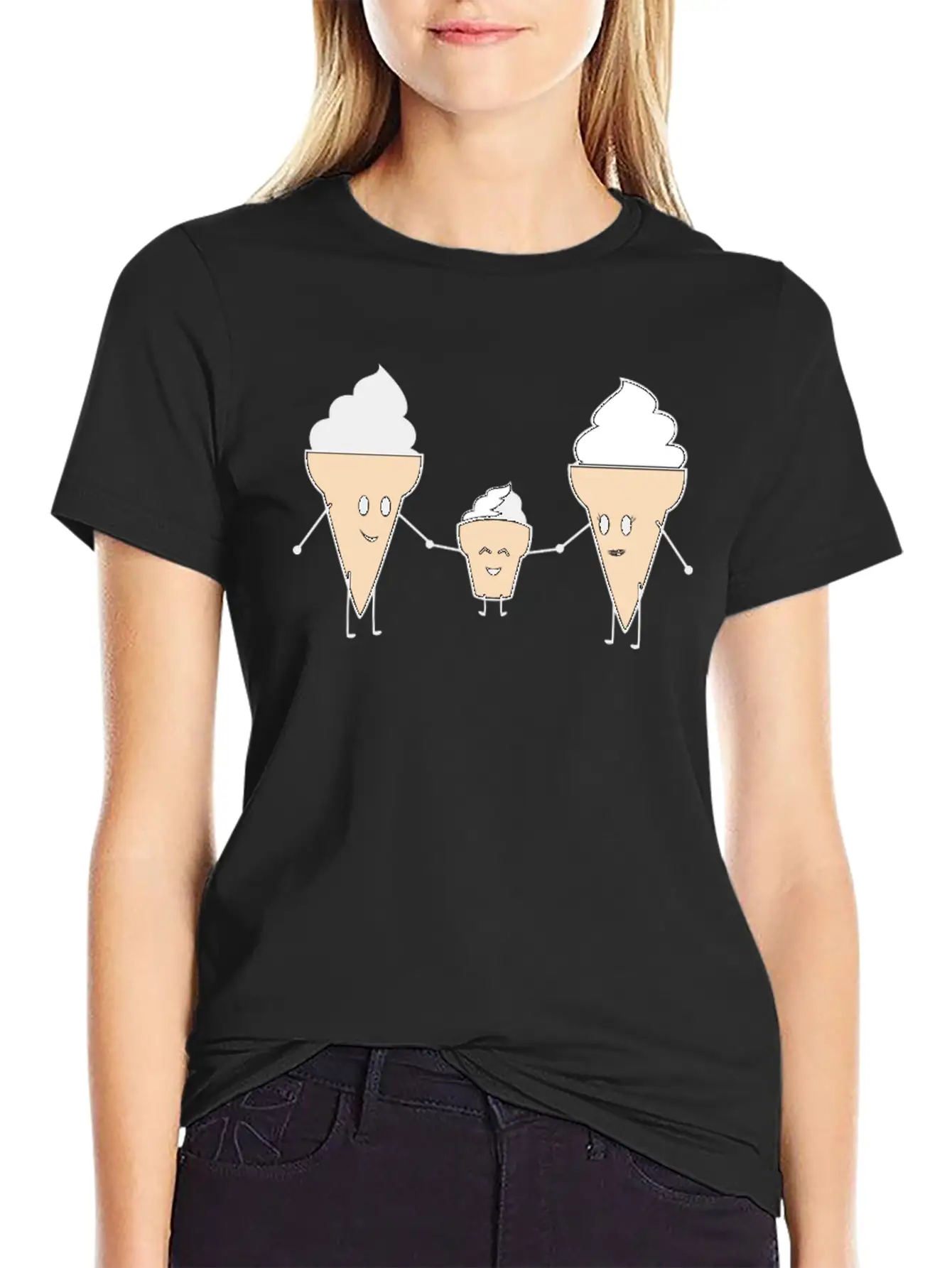 Ice Cream Family Unisex Casual T-Shirt – Clean Design For Daily Comfort