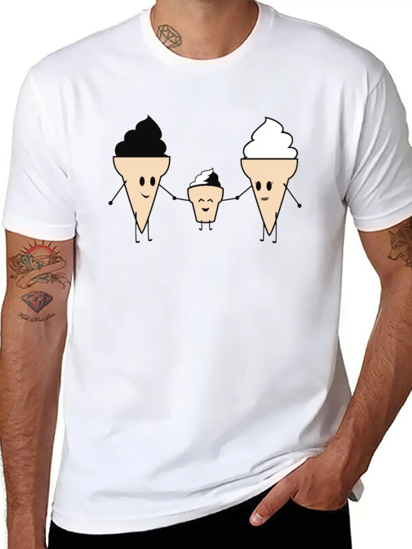 Ice Cream Family Unisex Casual T-Shirt – Clean Design For Daily Comfort