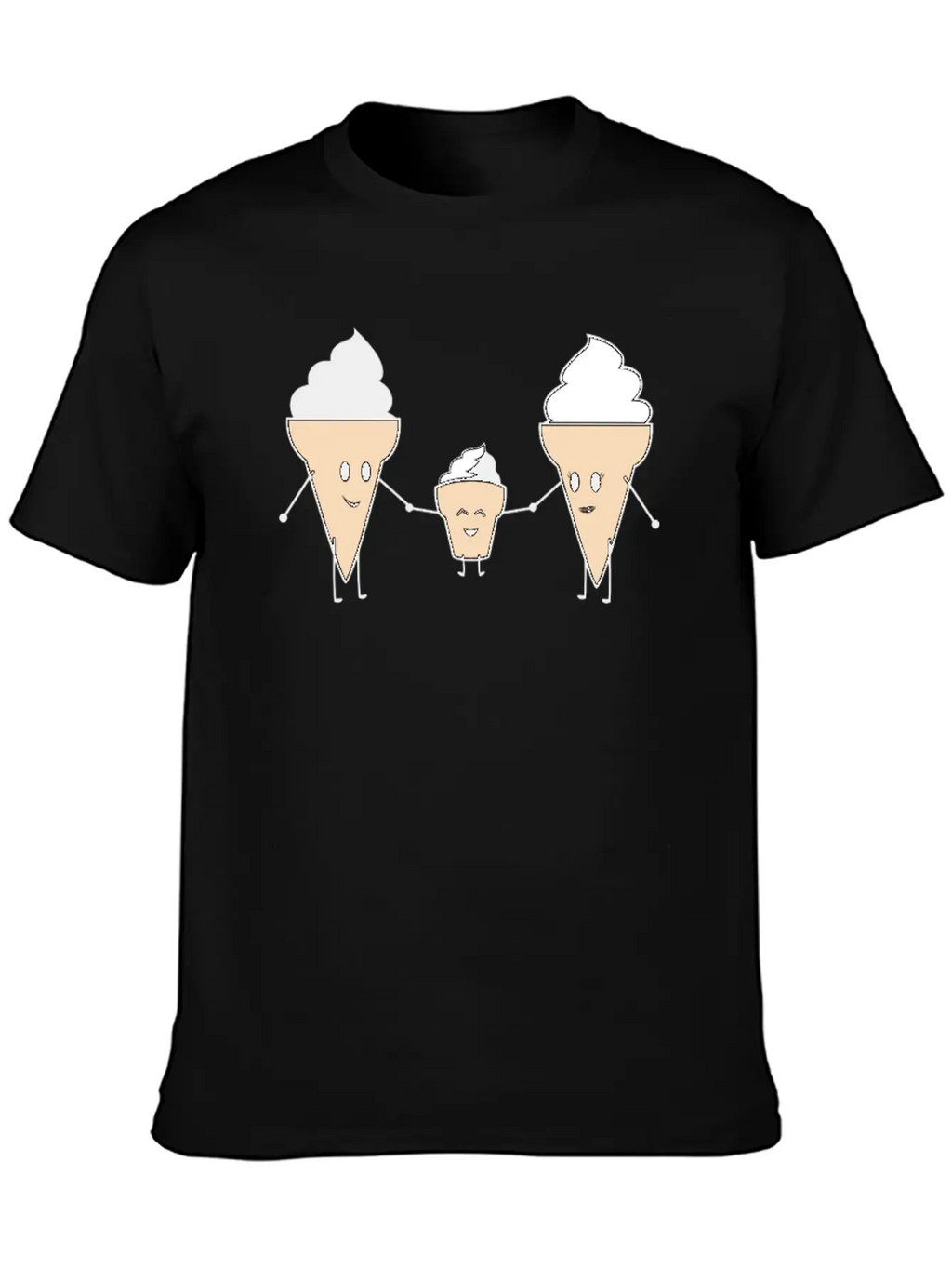 Ice Cream Family Unisex Casual T-Shirt – Clean Design For Daily Comfort