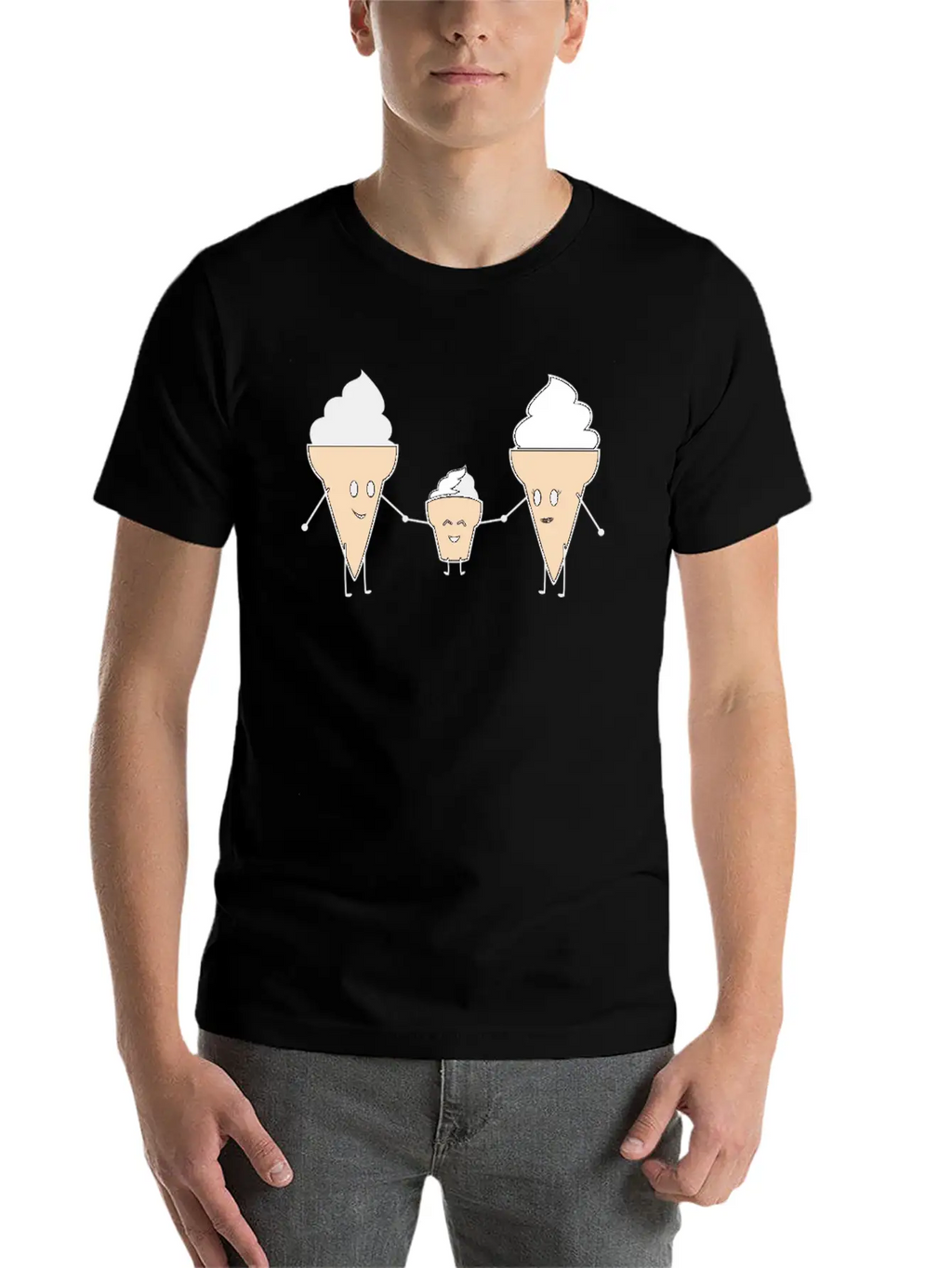 Ice Cream Family Unisex Casual T-Shirt – Clean Design For Daily Comfort