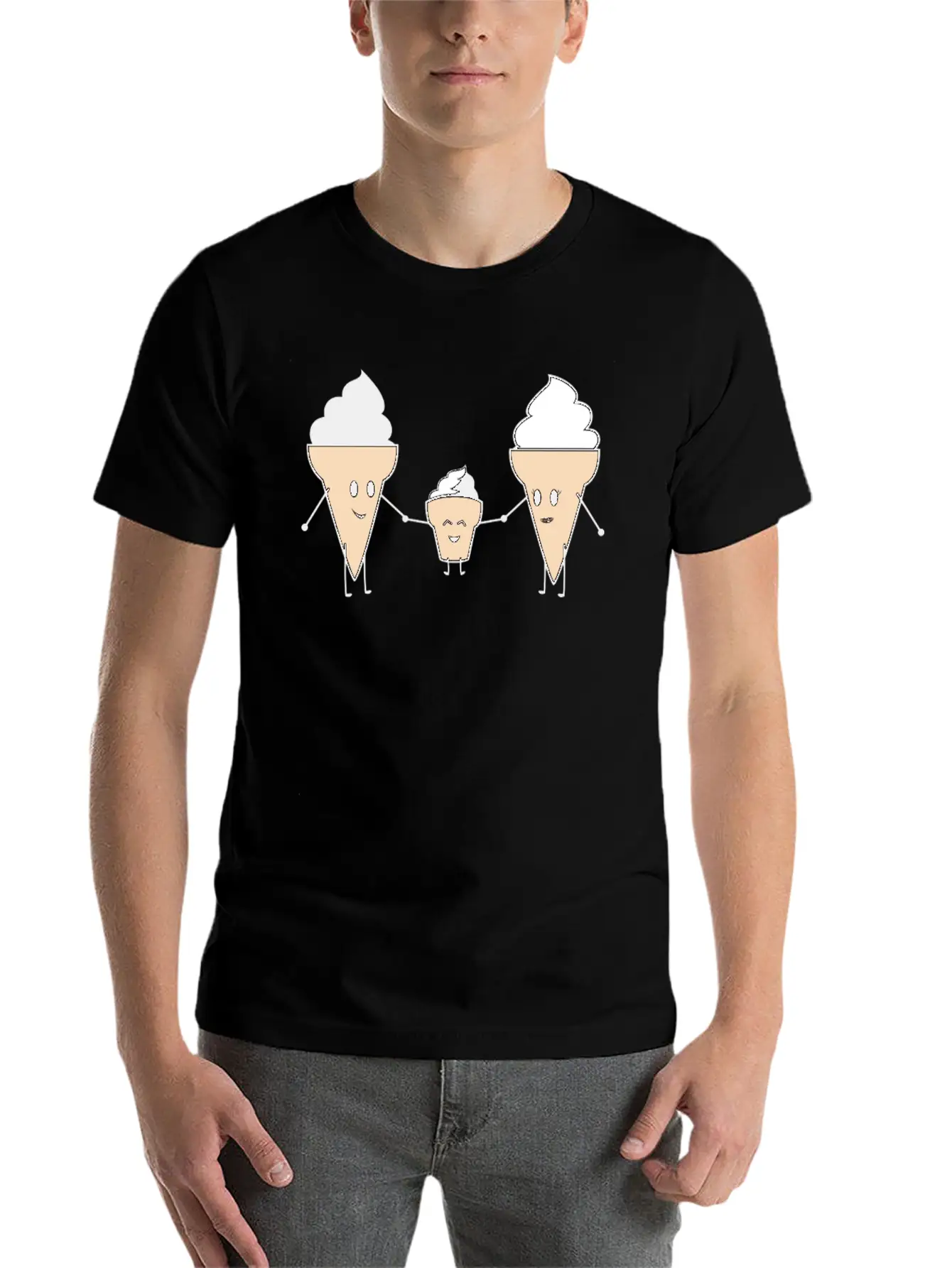 Ice Cream Family Unisex Casual T-Shirt – Clean Design For Daily Comfort