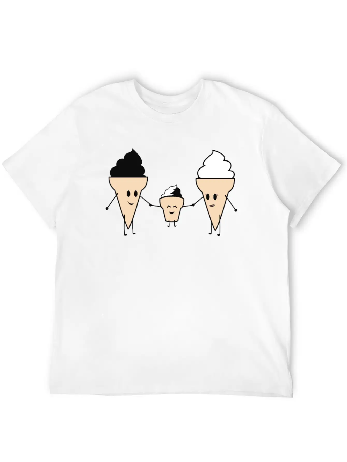 Ice Cream Family Unisex Casual T-Shirt – Clean Design For Daily Comfort
