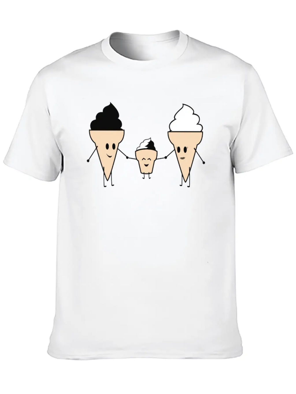 Ice Cream Family Unisex Casual T-Shirt – Clean Design For Daily Comfort