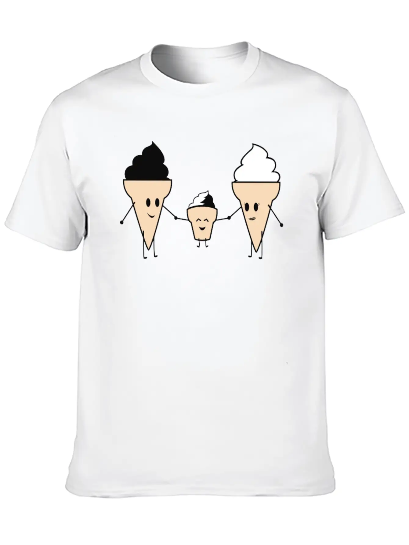 Ice Cream Family Unisex Casual T-Shirt – Clean Design For Daily Comfort