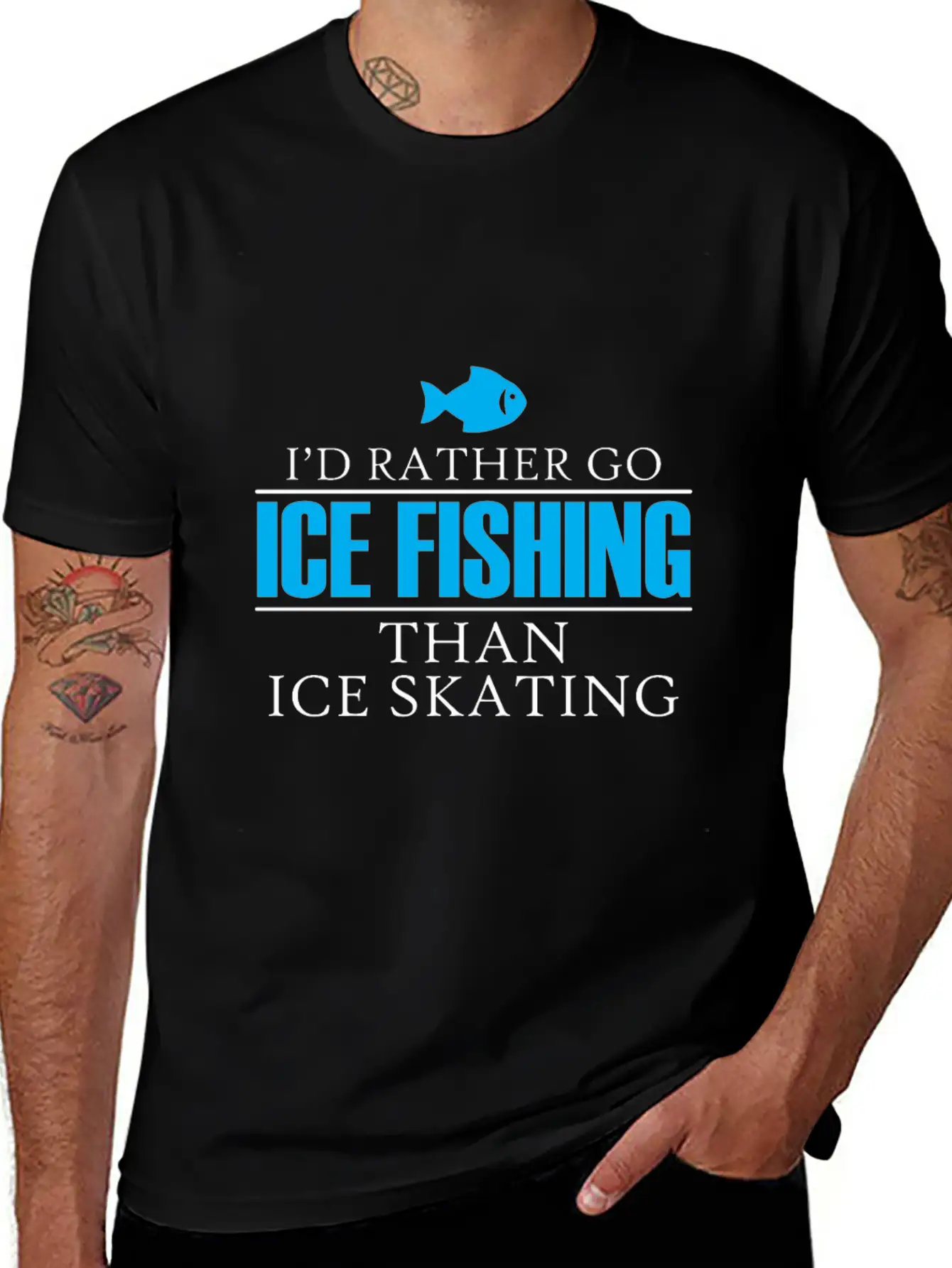 Ice Fishing Fish North Fishing Gift Essential Cotton Tee For Daily Outfits – Unisex Style