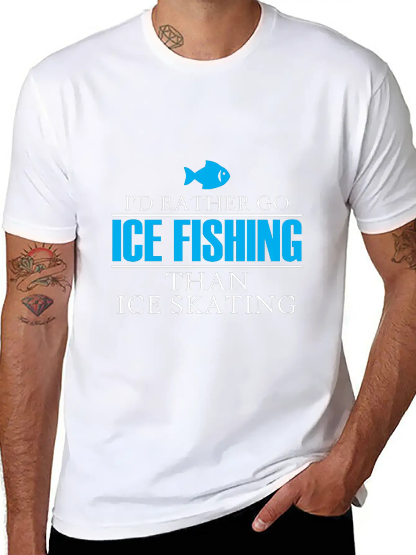 Ice Fishing Fish North Fishing Gift Essential Cotton Tee For Daily Outfits – Unisex Style