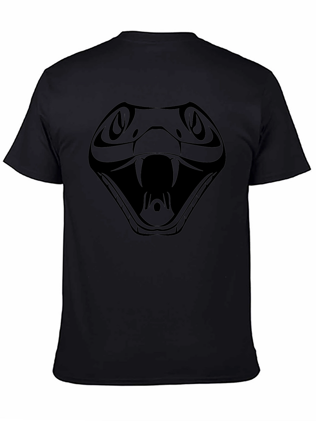 Mens Black T-Shirt with Snake Design