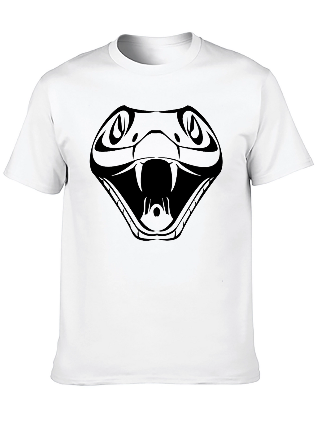 Mens Black T-Shirt with Snake Design