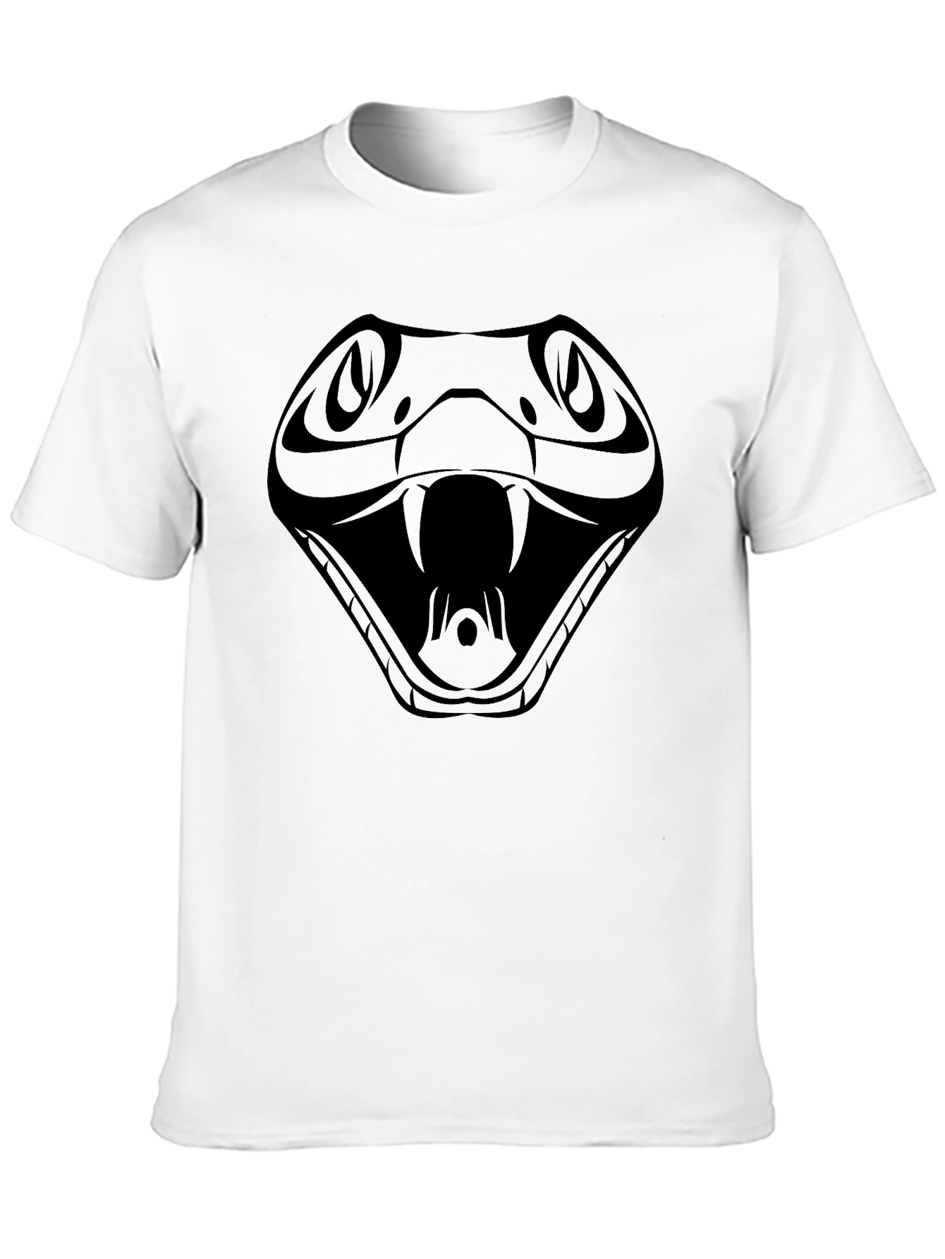 Mens Black T-Shirt with Snake Design