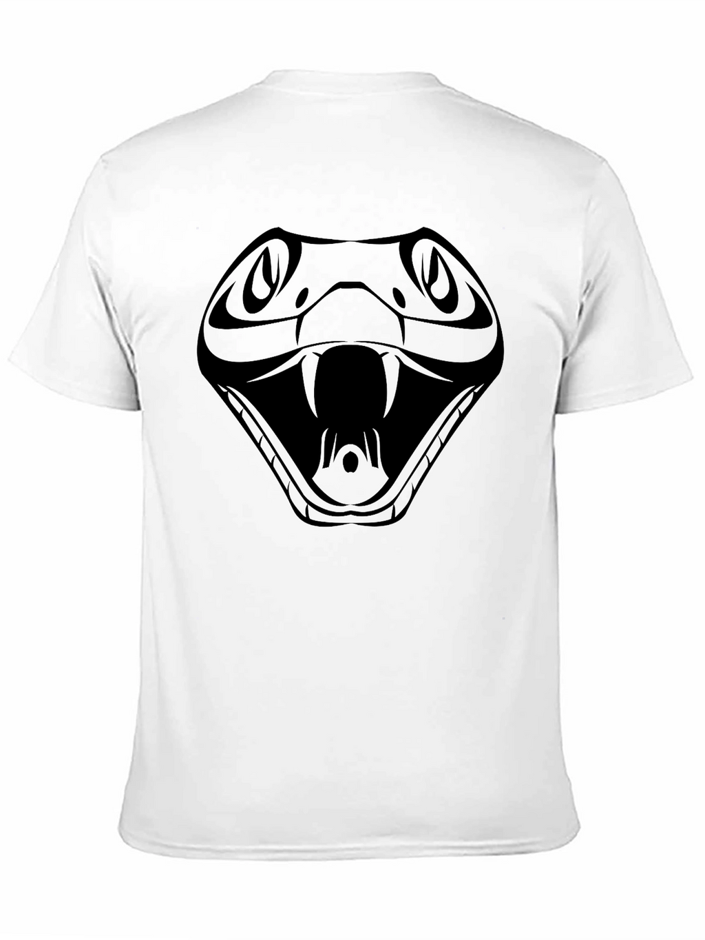 Mens Black T-Shirt with Snake Design