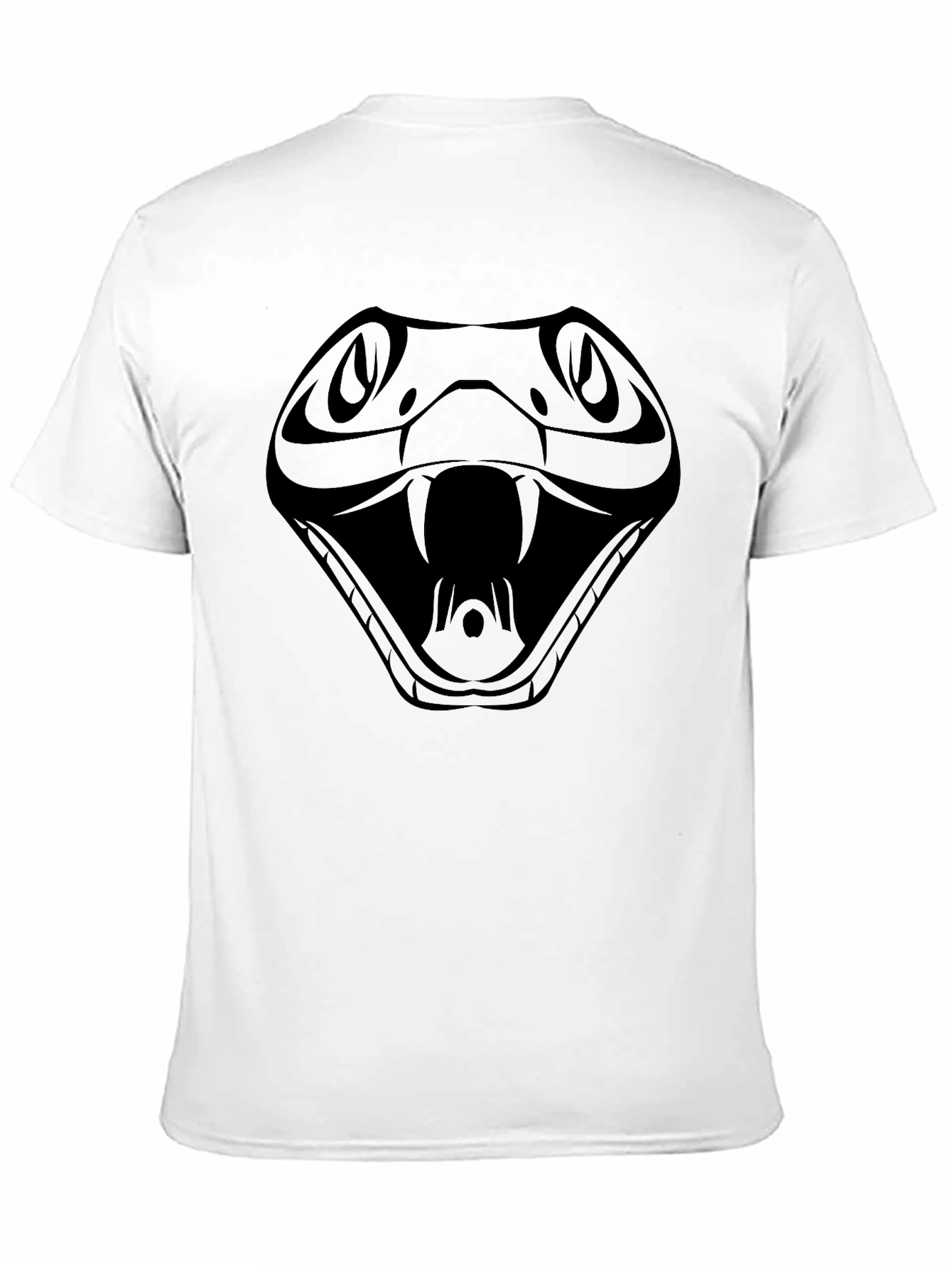 Mens Black T-Shirt with Snake Design
