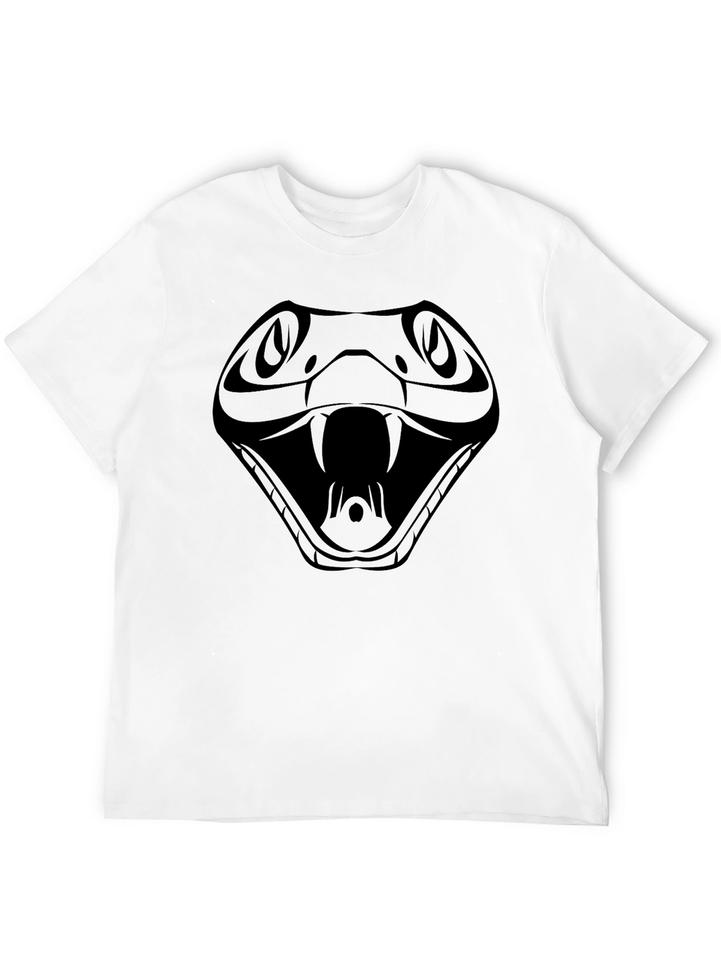 Mens Black T-Shirt with Snake Design