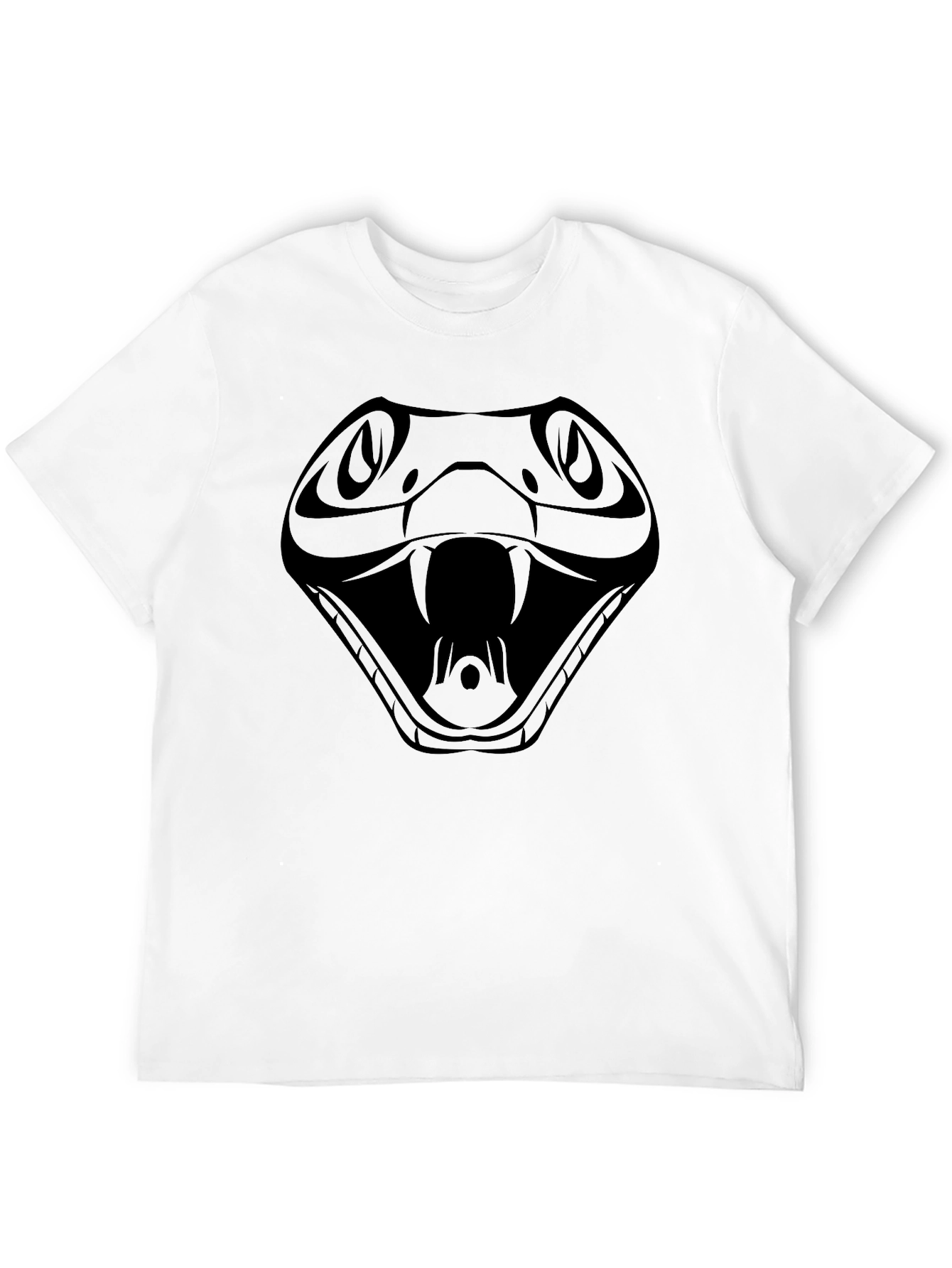 Mens Black T-Shirt with Snake Design