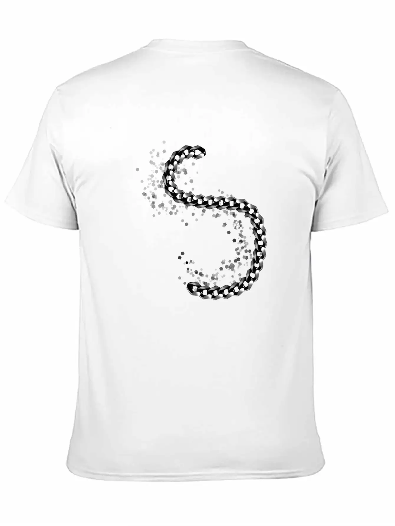 Icon Chain Metal Effect Silver Shiny Relaxed Everyday Tee – Lightweight And Durable Cotton