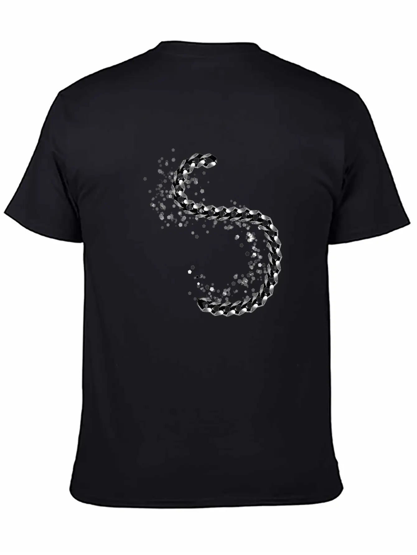 Icon Chain Metal Effect Silver Shiny Relaxed Everyday Tee – Lightweight And Durable Cotton