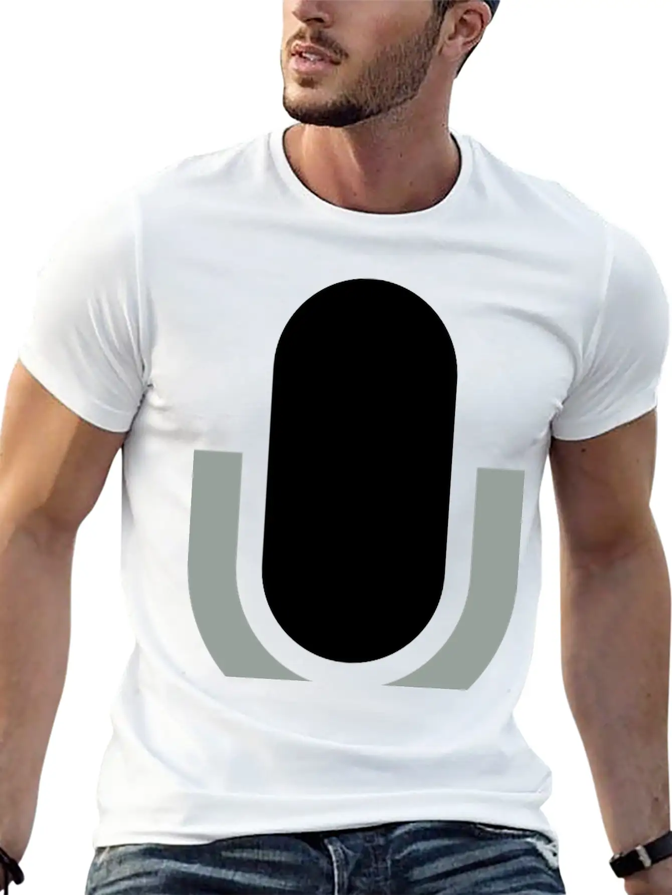 Icon Microphone Clipart Unisex Casual T-Shirt – Clean Design For Daily Comfort