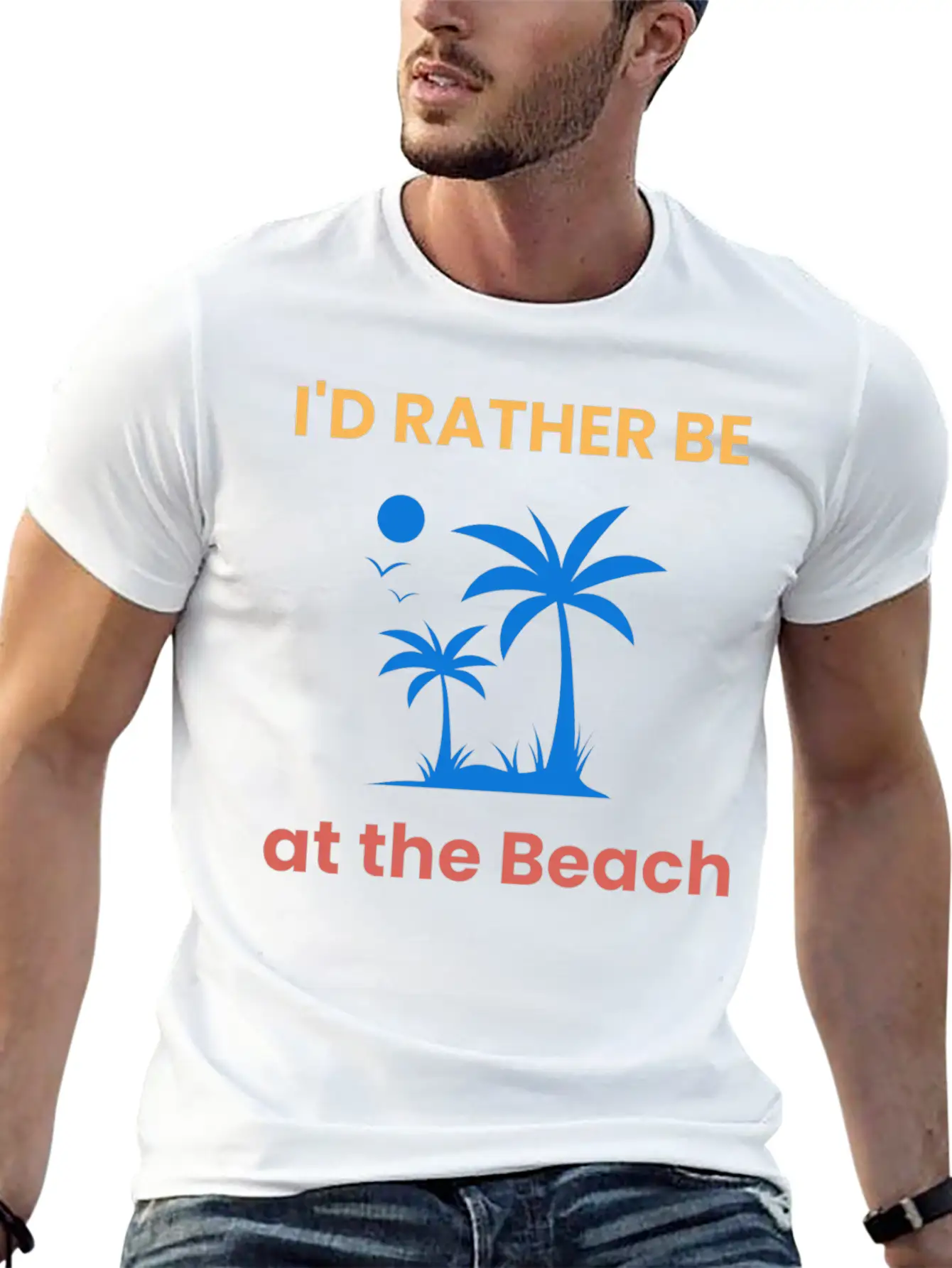 I'd Rather Be At The Beach Relaxed Everyday Tee – Lightweight And Durable Cotton