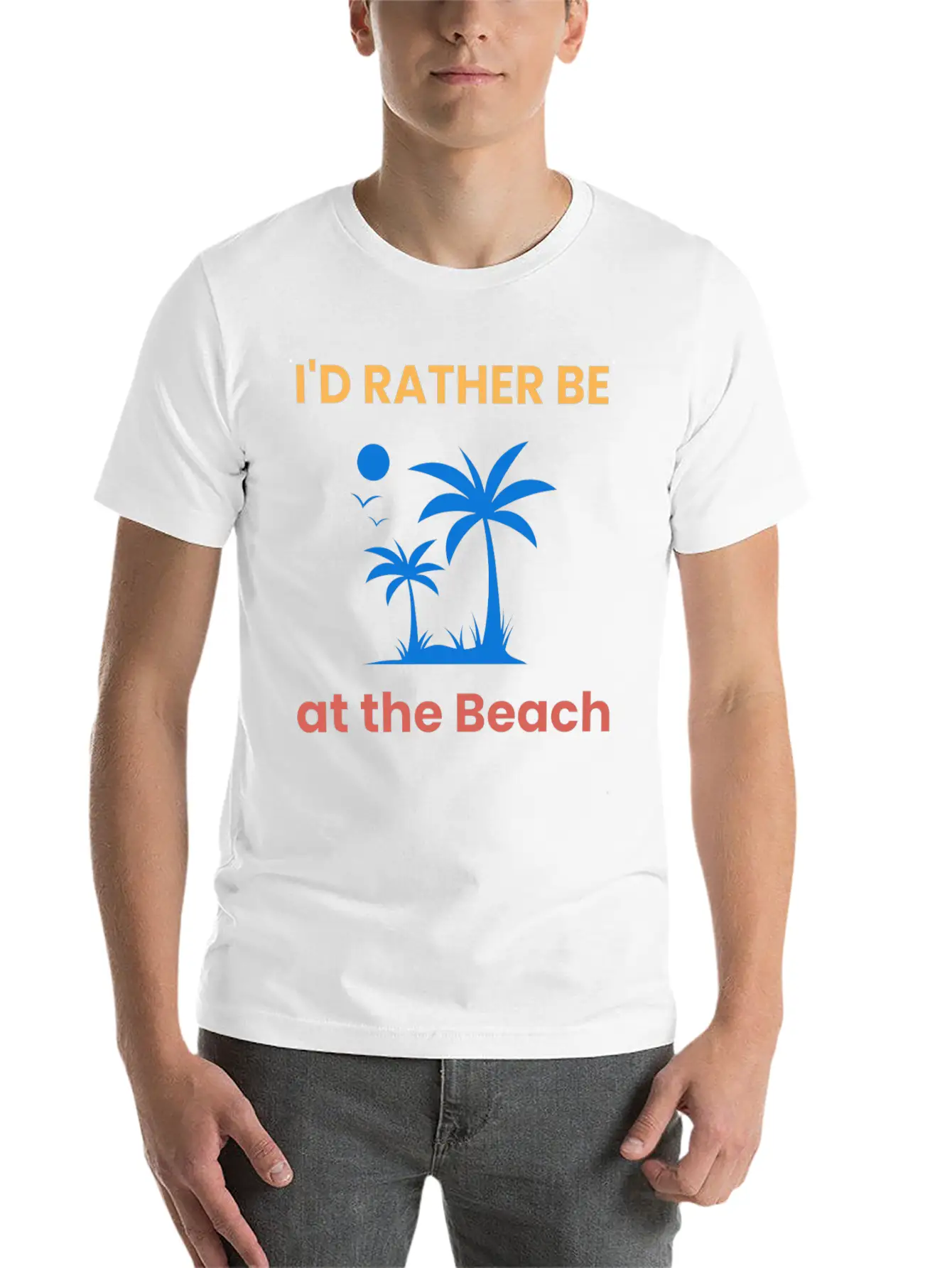 I'd Rather Be At The Beach Relaxed Everyday Tee – Lightweight And Durable Cotton