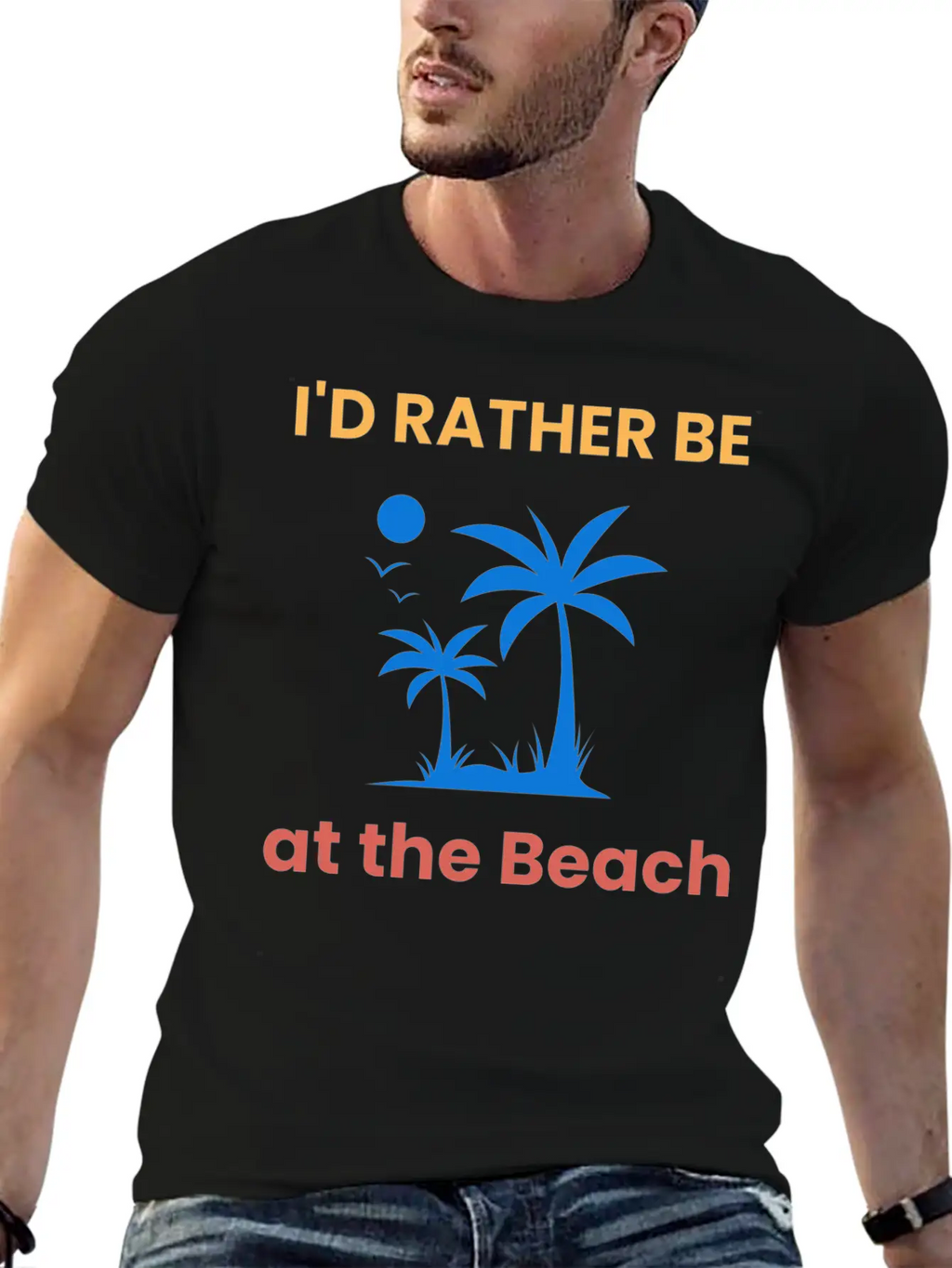 I'd Rather Be At The Beach Relaxed Everyday Tee – Lightweight And Durable Cotton