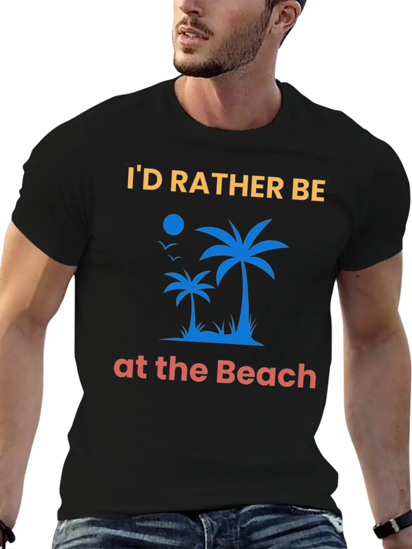 I'd Rather Be At The Beach Relaxed Everyday Tee – Lightweight And Durable Cotton