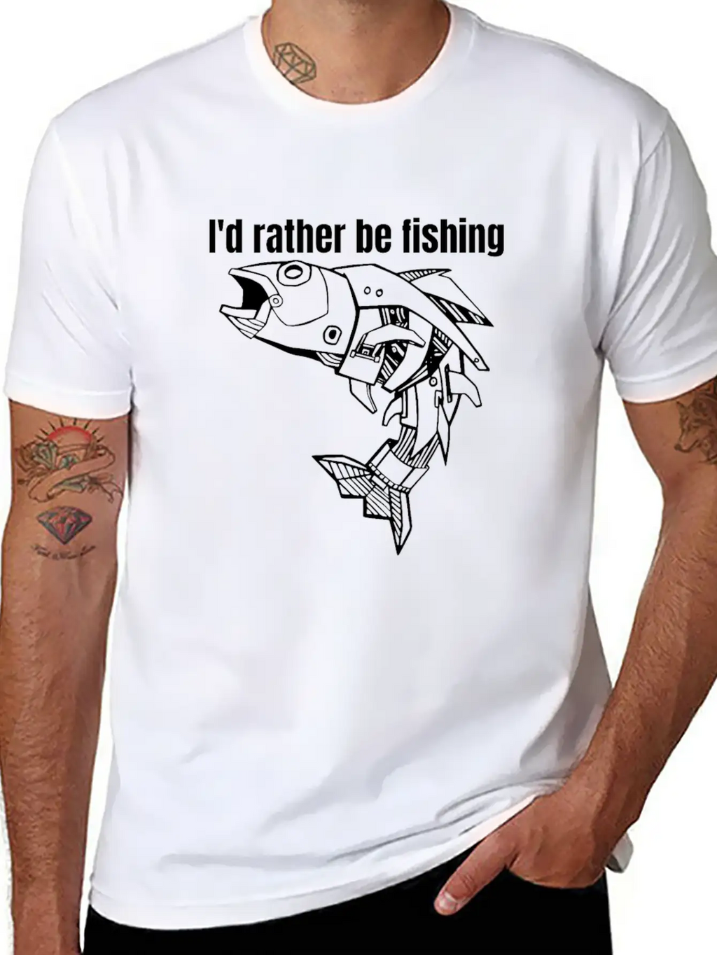I'd Rather Be Fishing Breathable Graphic T-Shirt – Perfect For Casual Days