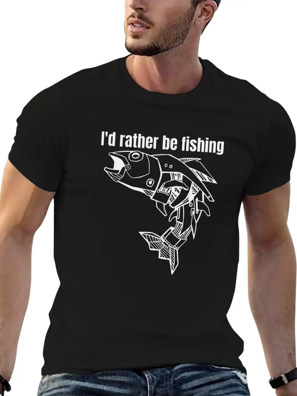 I'd Rather Be Fishing Breathable Graphic T-Shirt – Perfect For Casual Days