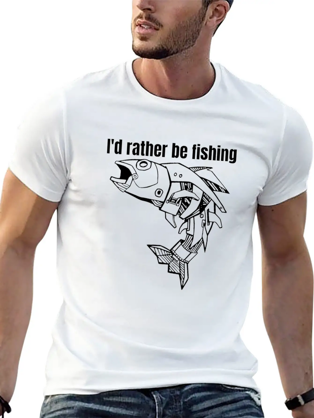 I'd Rather Be Fishing Breathable Graphic T-Shirt – Perfect For Casual Days