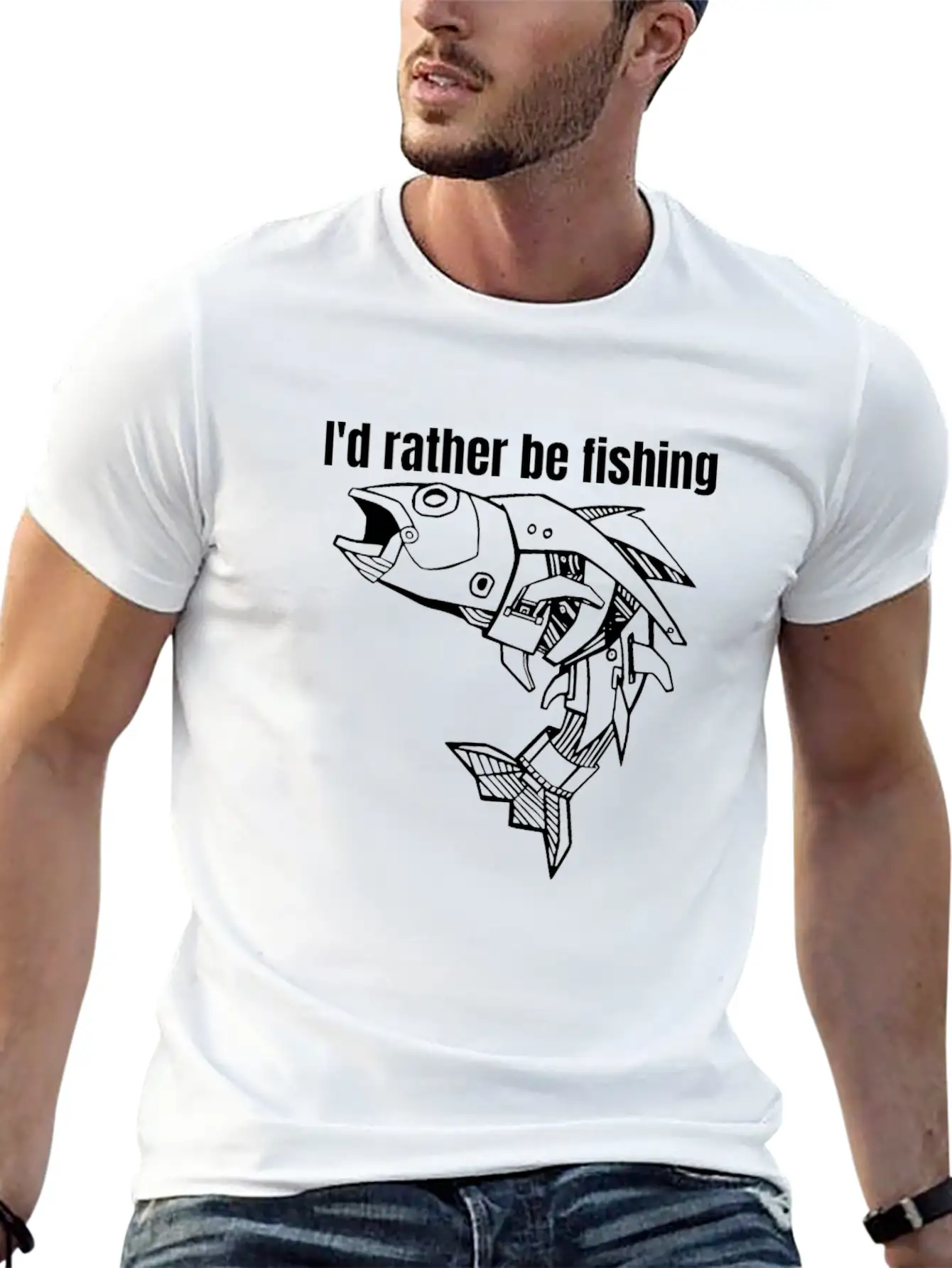 I'd Rather Be Fishing Breathable Graphic T-Shirt – Perfect For Casual Days