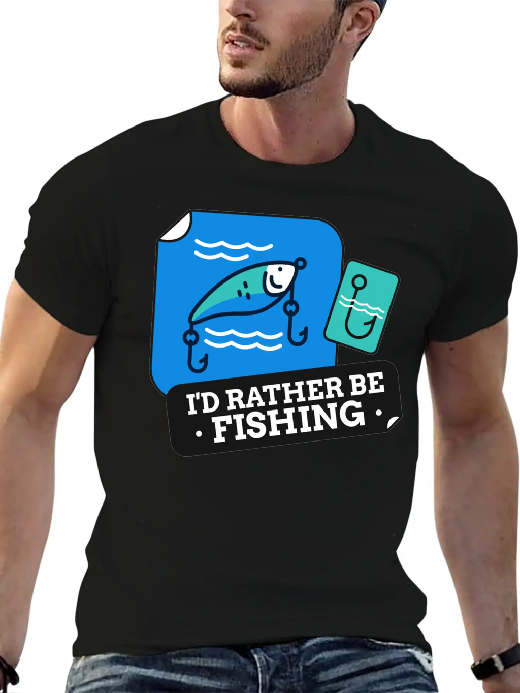 I'd Rather Be Fishing Stylish Everyday T-Shirt – Unisex Basic Cotton Tee