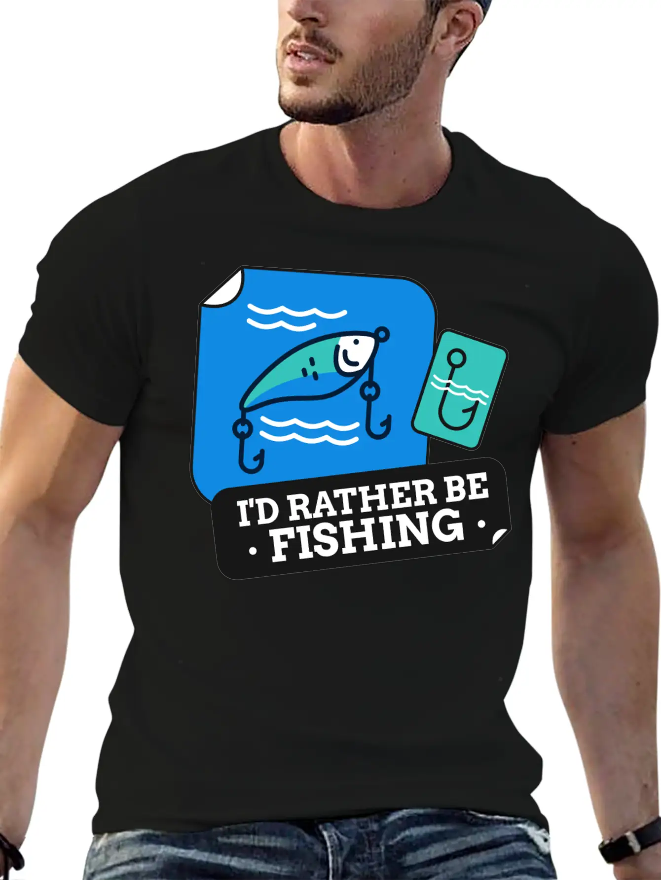 I'd Rather Be Fishing Stylish Everyday T-Shirt – Unisex Basic Cotton Tee