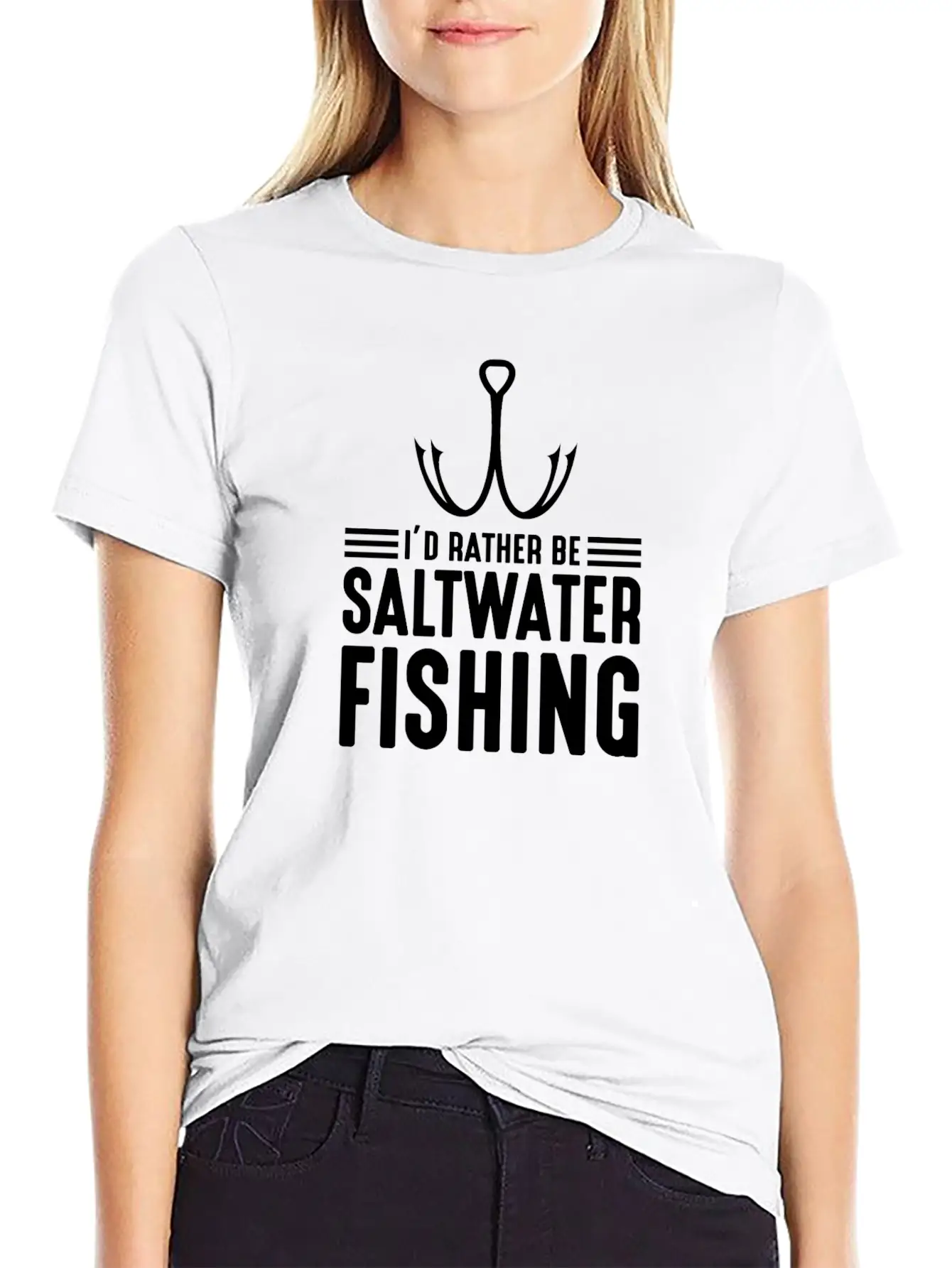 I'd Rather Be Saltwater Fishing Funny Dad Fishing Modern Fit Casual T-Shirt – Clean And Versatile Design