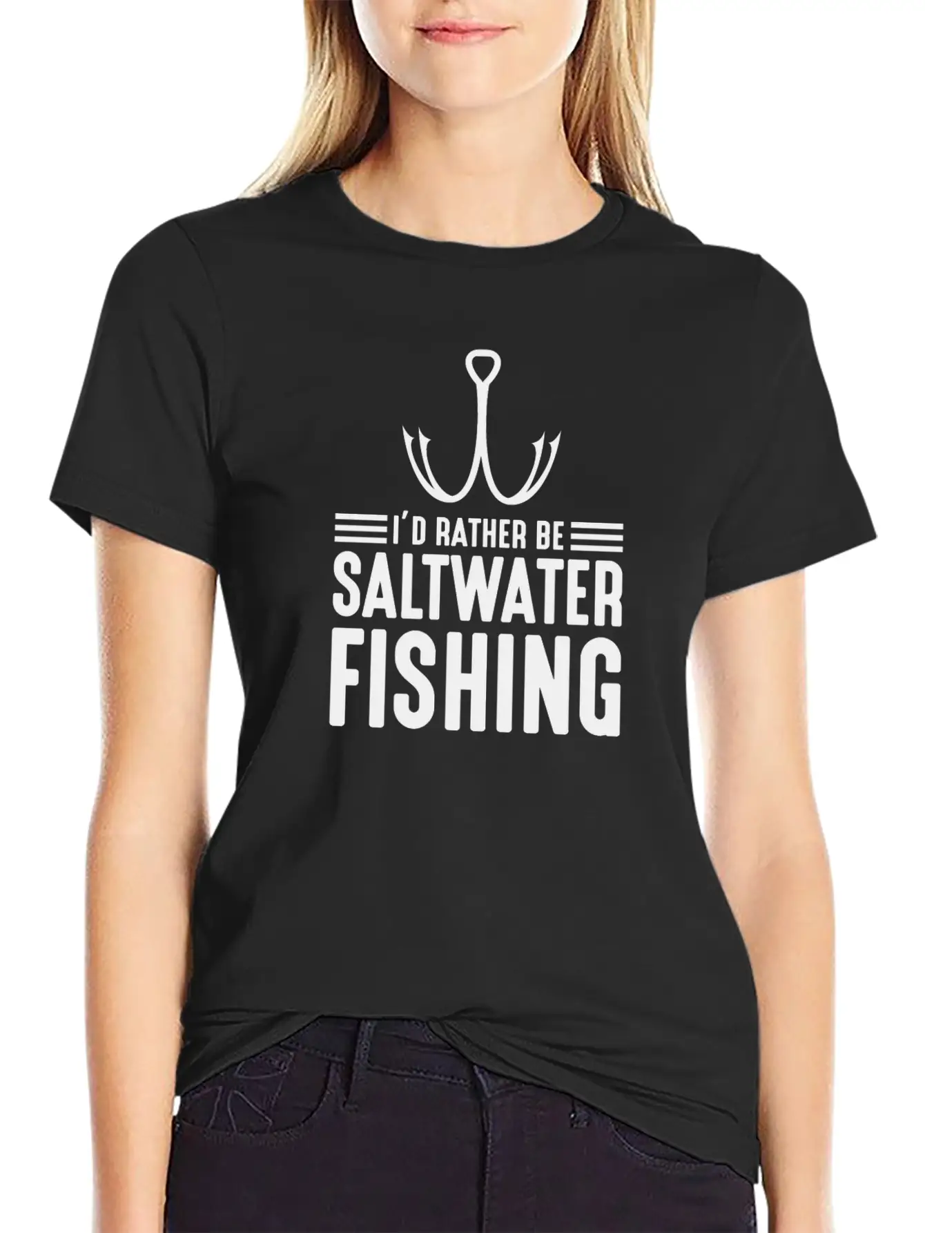 I'd Rather Be Saltwater Fishing Funny Dad Fishing Modern Fit Casual T-Shirt – Clean And Versatile Design
