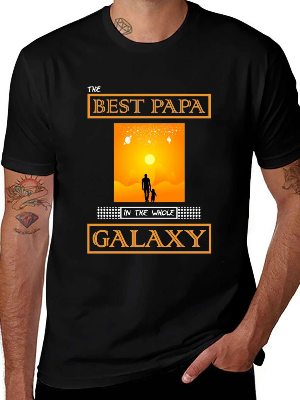Best Papa in the Galaxy T-Shirt Fathers Day Gift