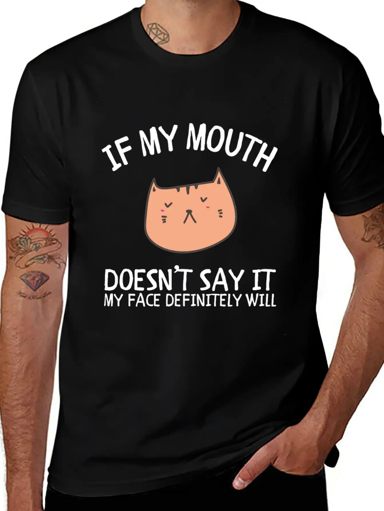 If My Mouth Doesn't Say It My Face Definitely Will Classic Cotton Tee – Unisex Comfort For Any Season