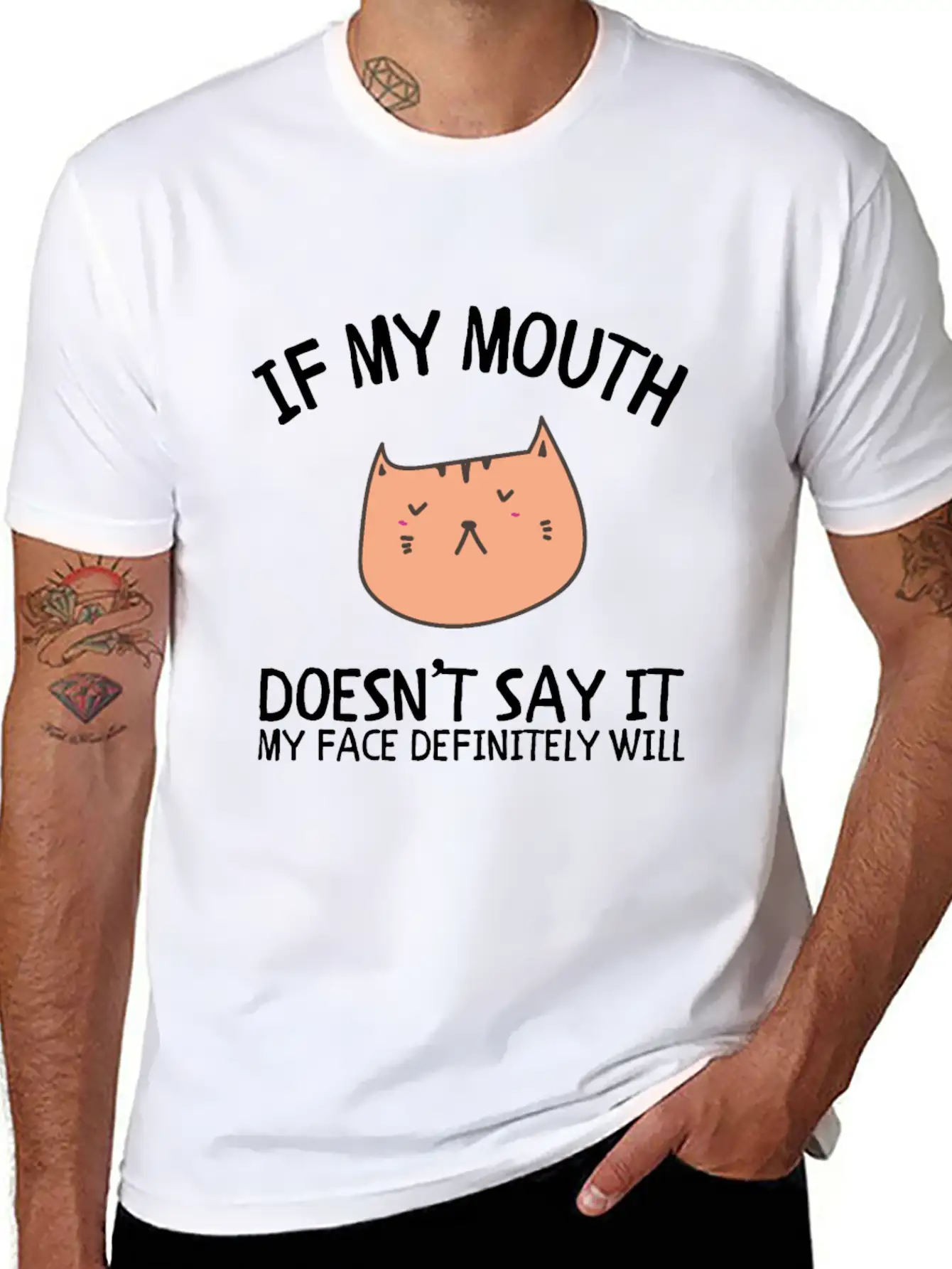 If My Mouth Doesn't Say It My Face Definitely Will Classic Cotton Tee – Unisex Comfort For Any Season