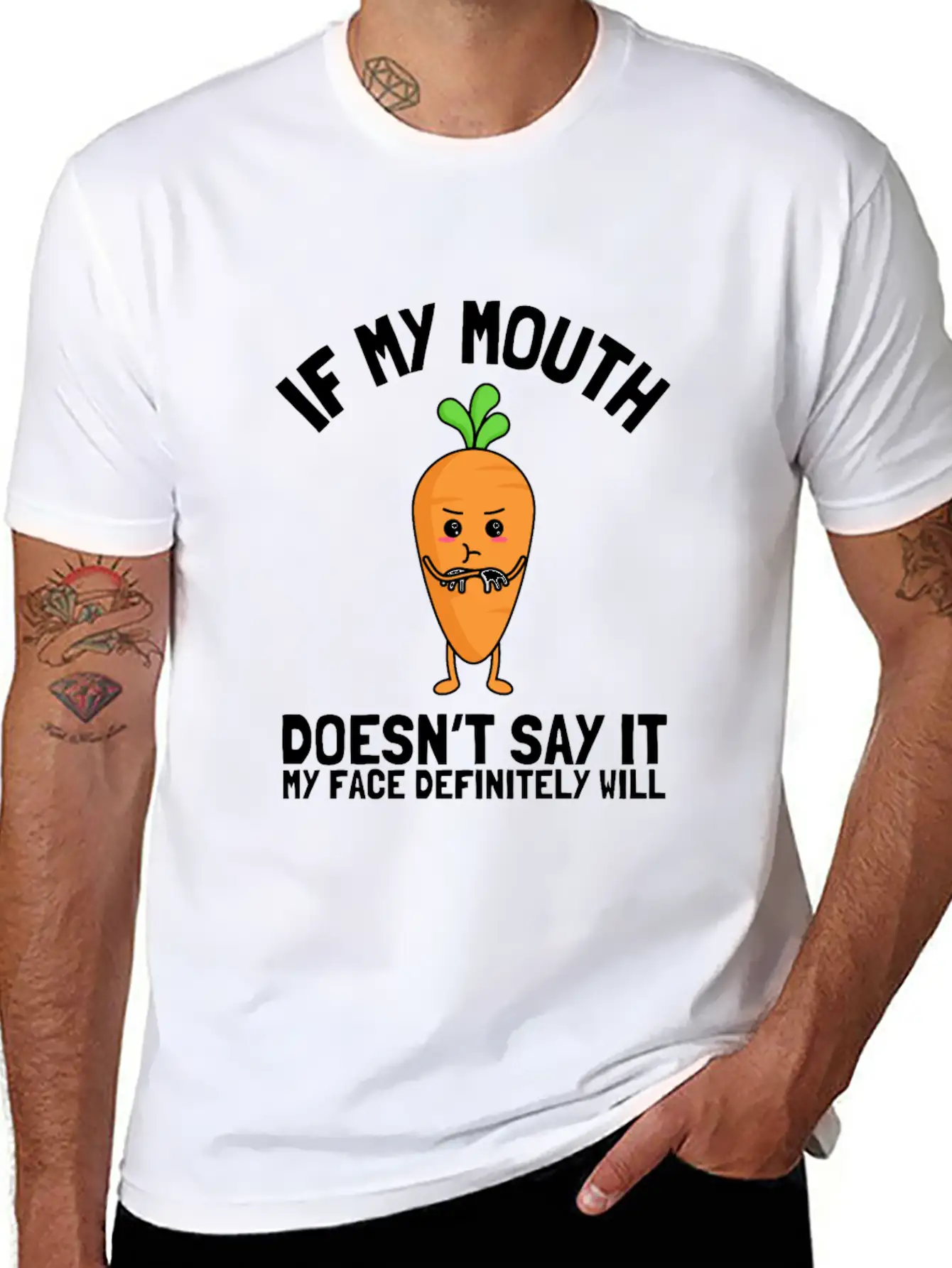 If My Mouth Doesn't Say It My Face Definitely Will Stylish Everyday T-Shirt – Unisex Basic Cotton Tee